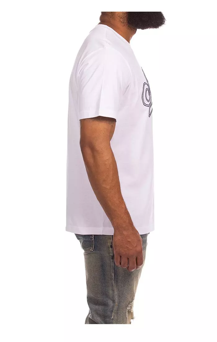 AKOO Men's Script Short Sleeve Knit Tee - White - WHITE
