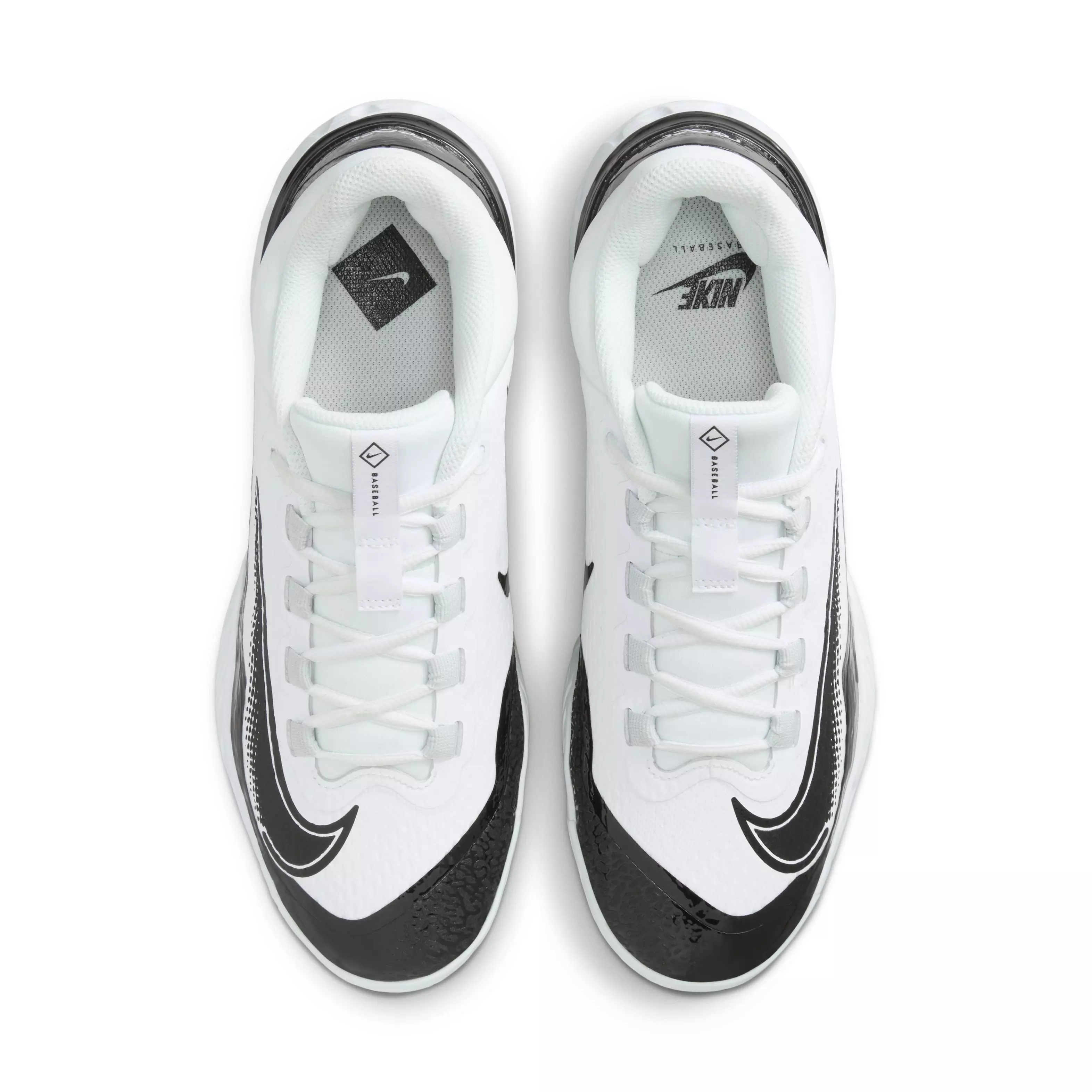 Nike Alpha Huarache Elite 4 Low "White/Black/Blue Tint/Pure Platinum" Men's Baseball Cleat - WHITE/BLACK/BLUE/PLATINUM