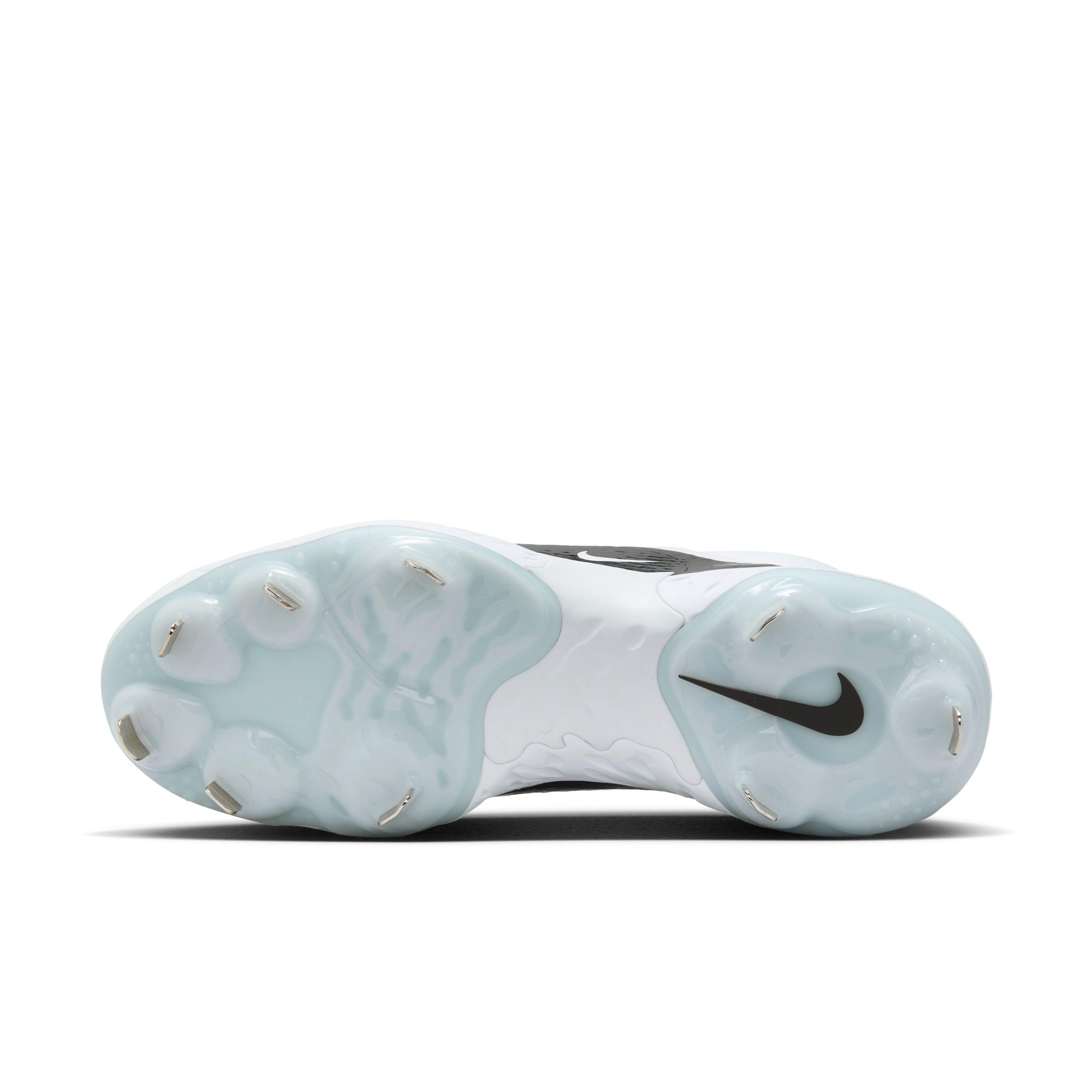 Nike Alpha Huarache Elite 4 Low "White/Black/Blue Tint/Pure Platinum" Men's Baseball Cleat - WHITE/BLACK/BLUE/PLATINUM Thumbnail View 6