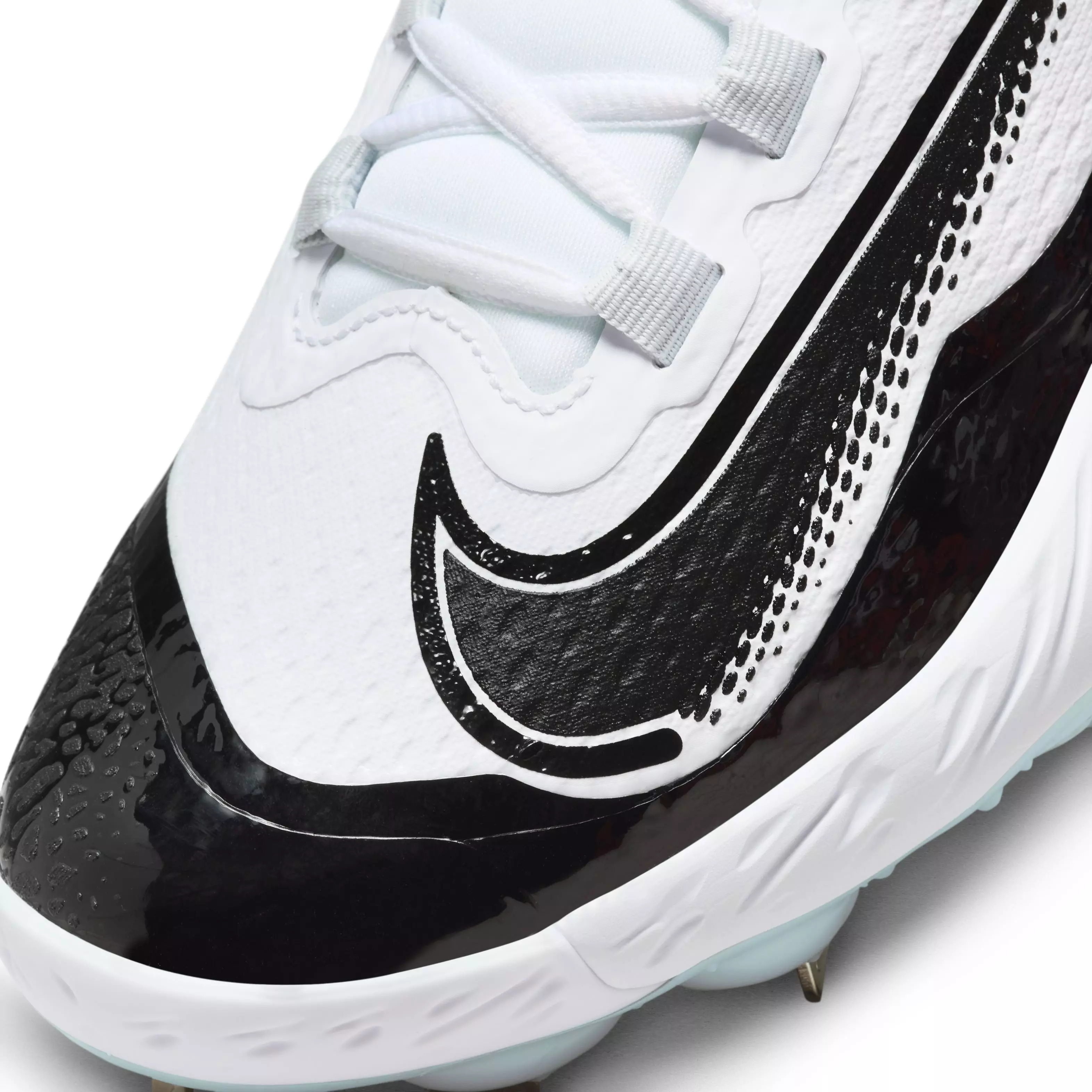 Nike Alpha Huarache Elite 4 Low "White/Black/Blue Tint/Pure Platinum" Men's Baseball Cleat - WHITE/BLACK/BLUE/PLATINUM