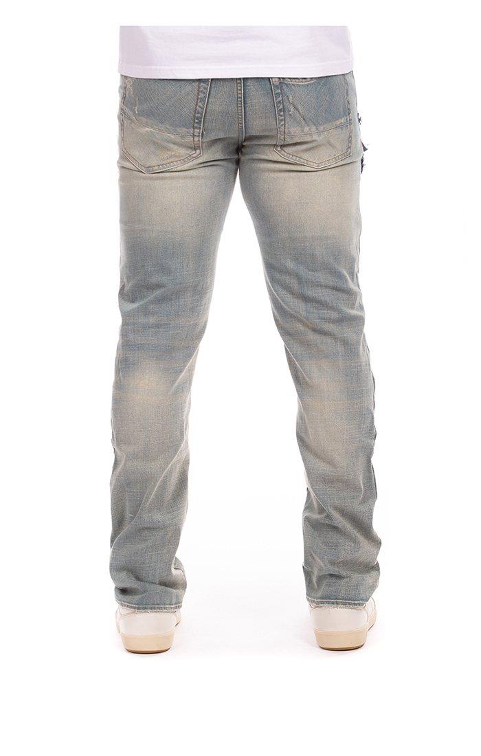 AKOO Men's Noble Light Blue Wash Denim Jeans - BLUE