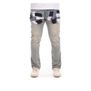 AKOO Men's Noble Light Blue Wash Denim Jeans - BLUE