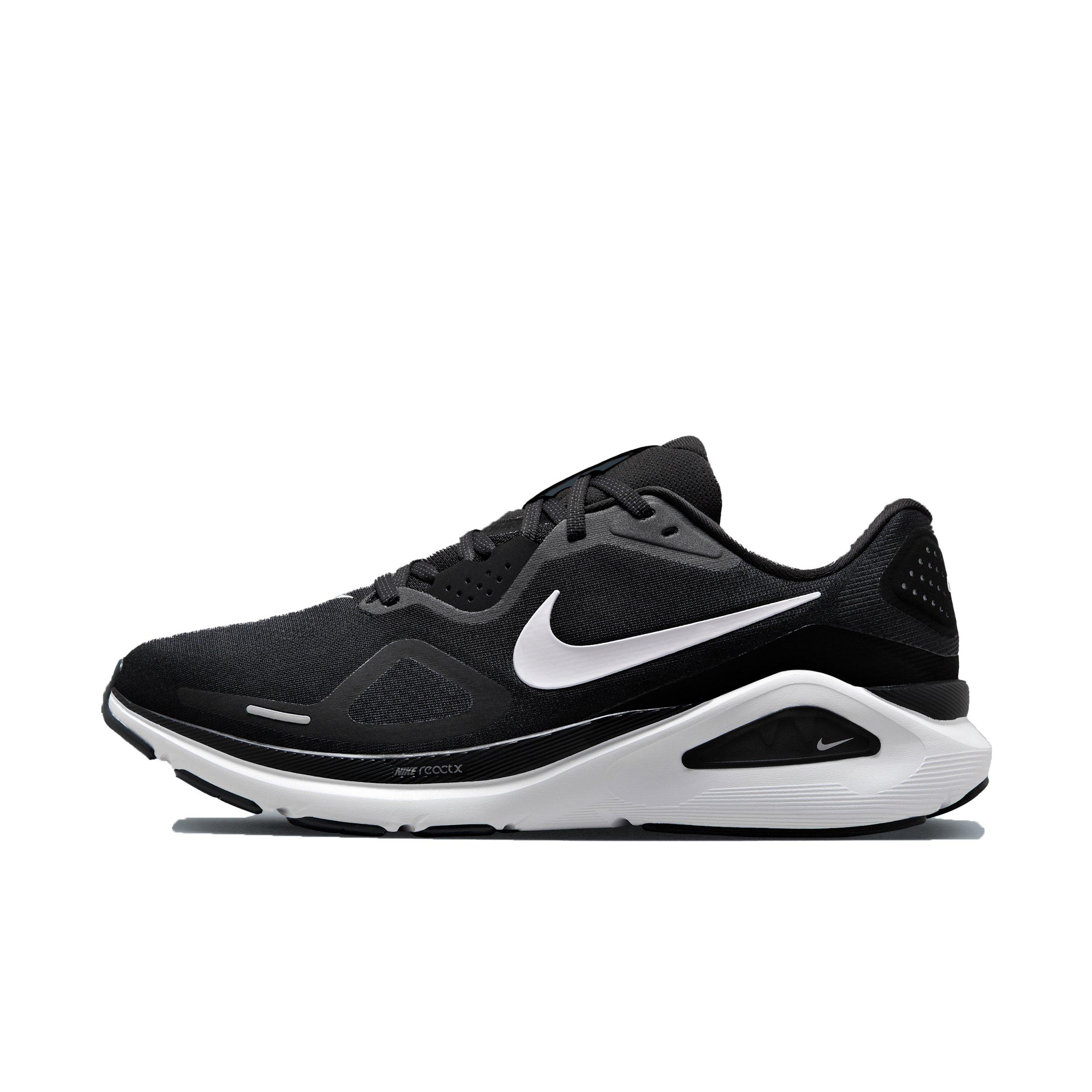 Nike Structure 26 "Black/Wolf Grey/Metallic Silver/White" Men's Wide Running Shoe - BLACK/GREY/SILVER/WHITE Thumbnail View 2