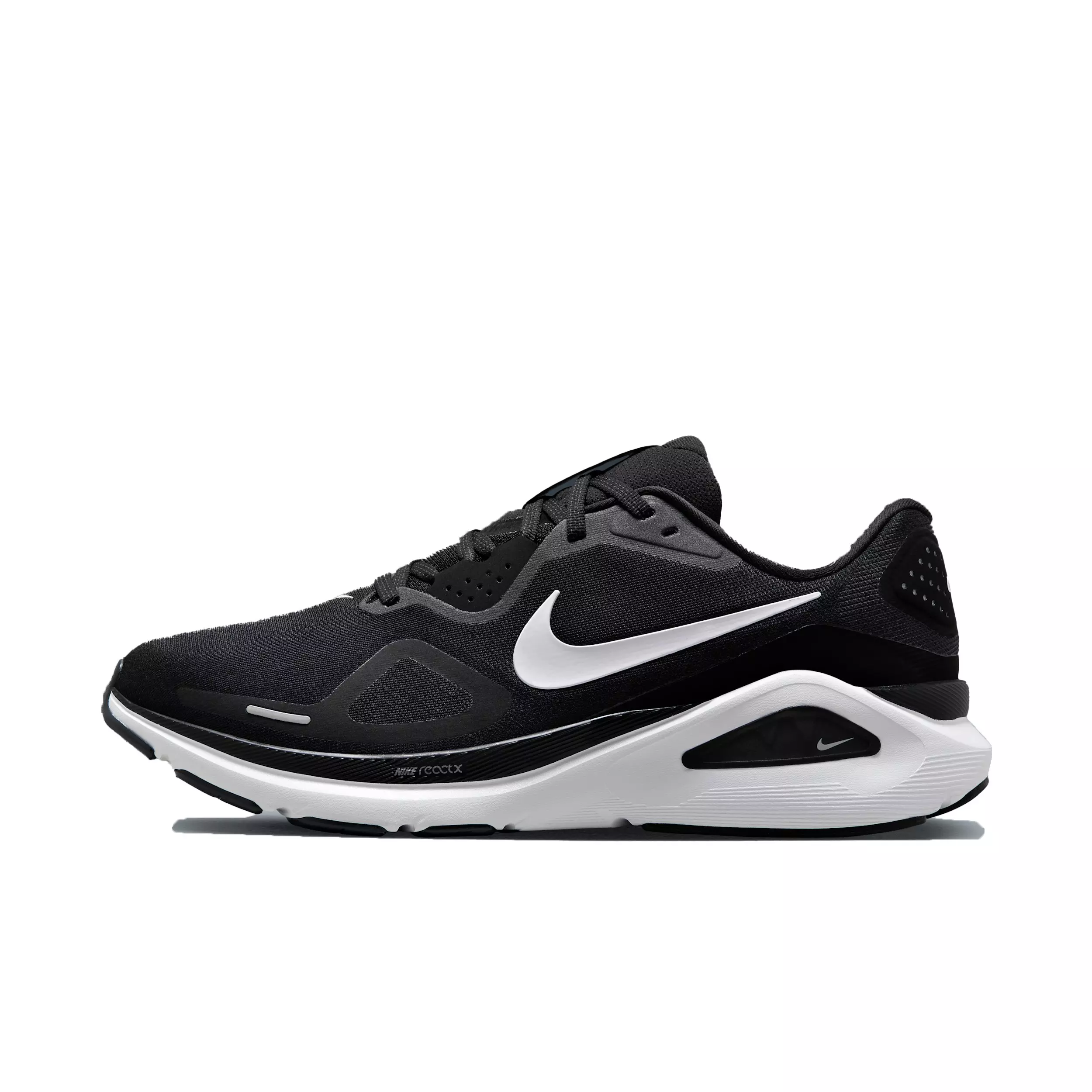 Nike Structure 26 "Black/Wolf Grey/Metallic Silver/White" Men's Wide Running Shoe - BLACK/GREY/SILVER/WHITE