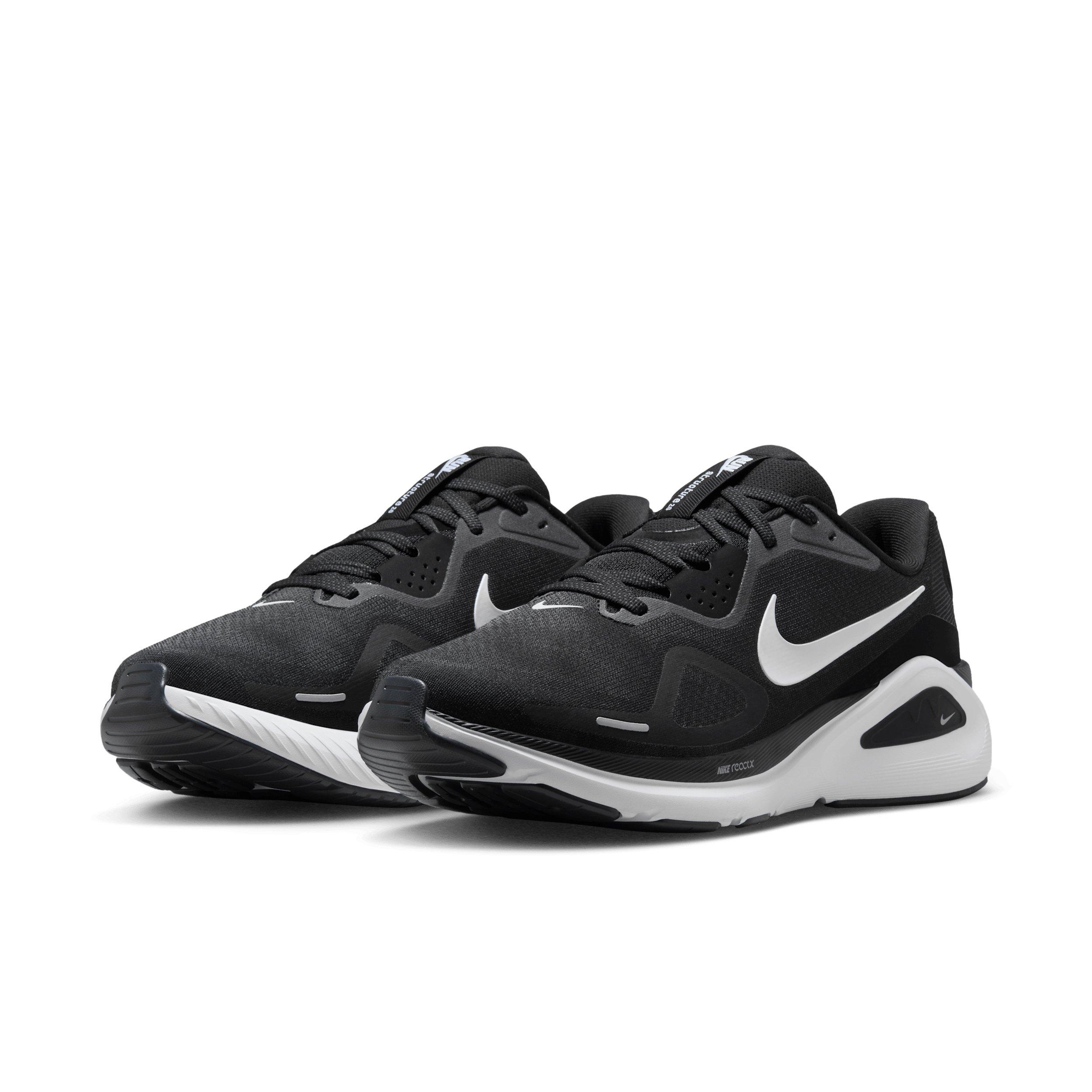 Nike Structure 26 "Black/Wolf Grey/Metallic Silver/White" Men's Wide Running Shoe - BLACK/GREY/SILVER/WHITE Thumbnail View 3