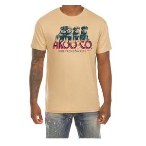 AKOO Men's Puppies Rose Short Sleeve Graphic Tee - Sand - SAND