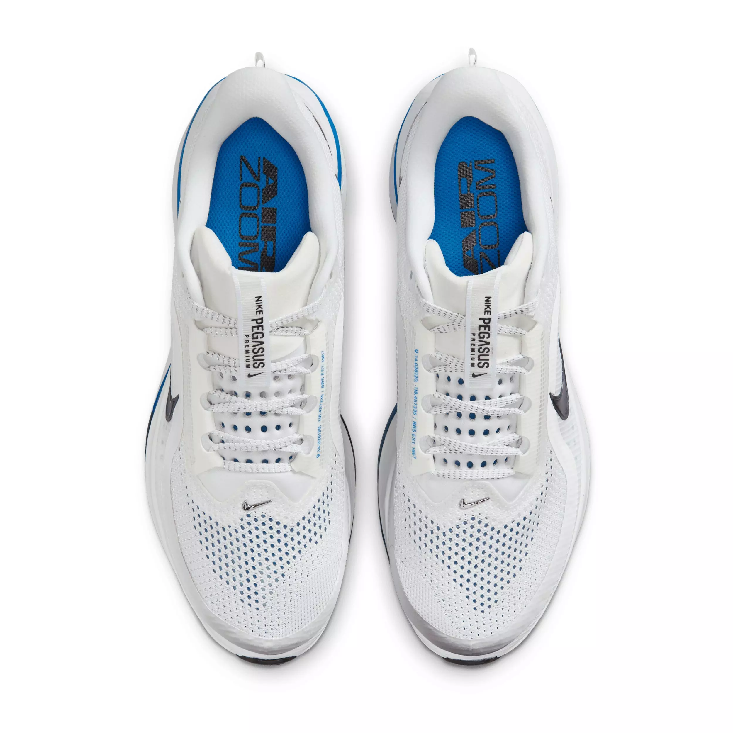 Nike Pegasus Premium "White/Photo Blue/Pure Platinum/Black" Men's Running Shoe - WHITE/BLUE/PLATINUM/BLACK