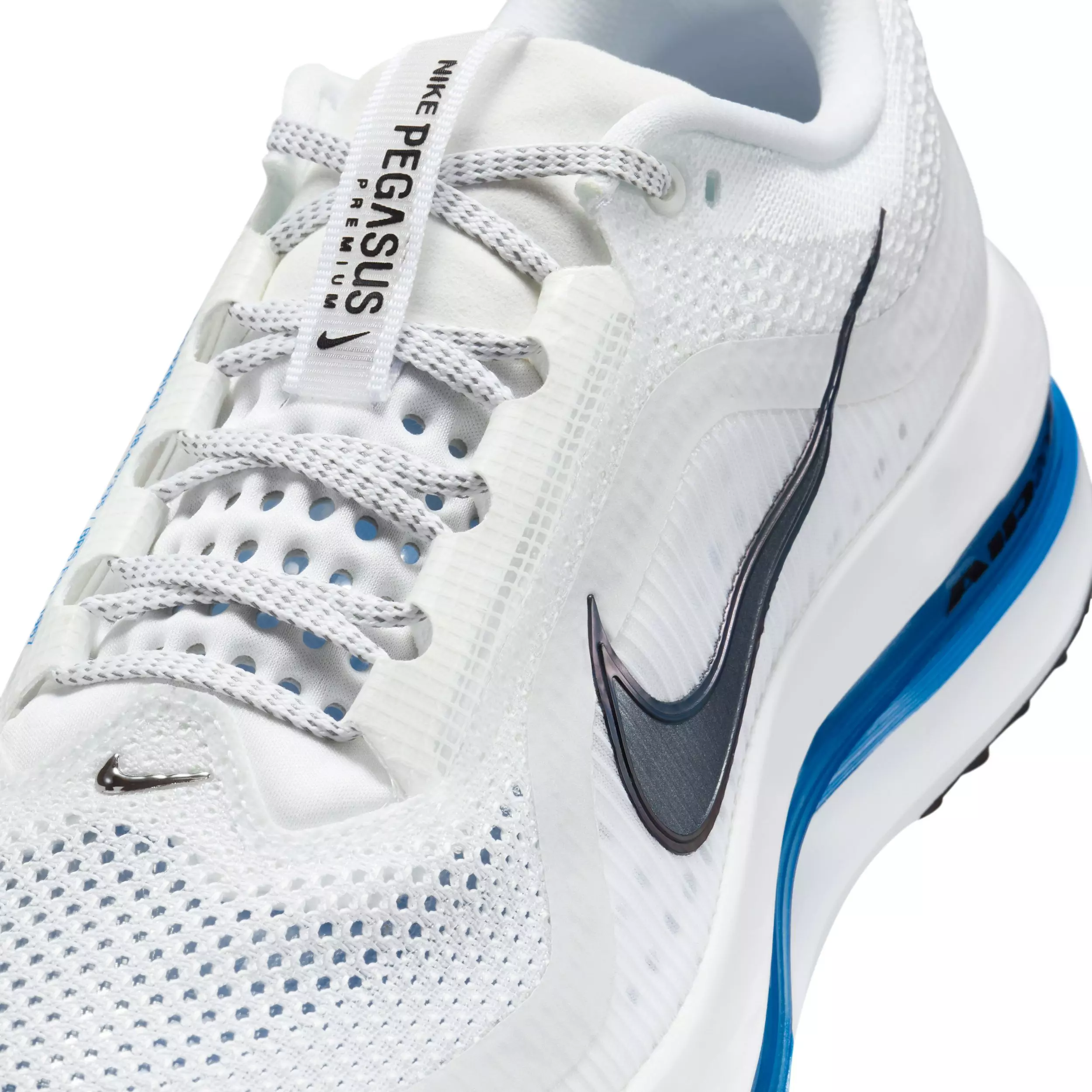 Nike Pegasus Premium "White/Photo Blue/Pure Platinum/Black" Men's Running Shoe - WHITE/BLUE/PLATINUM/BLACK