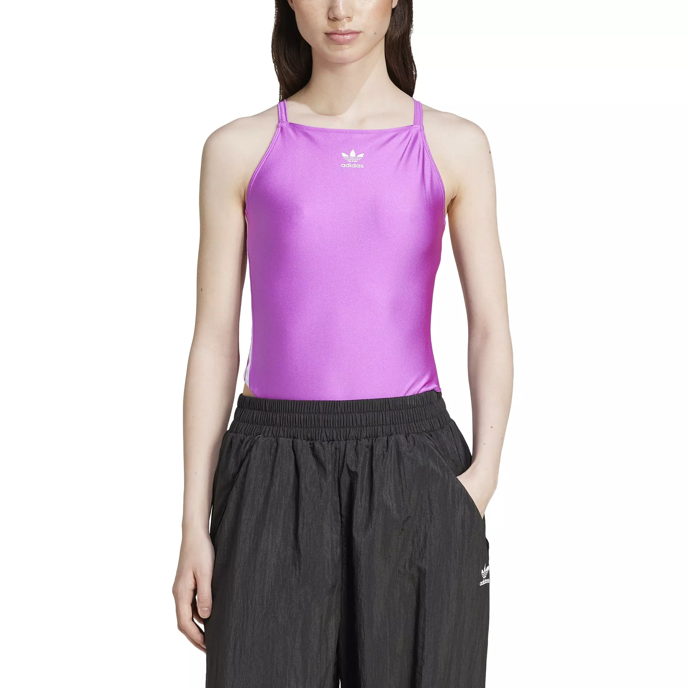adidas Originals Women's 3-Stripes Bodysuit -Purple - PURPLE