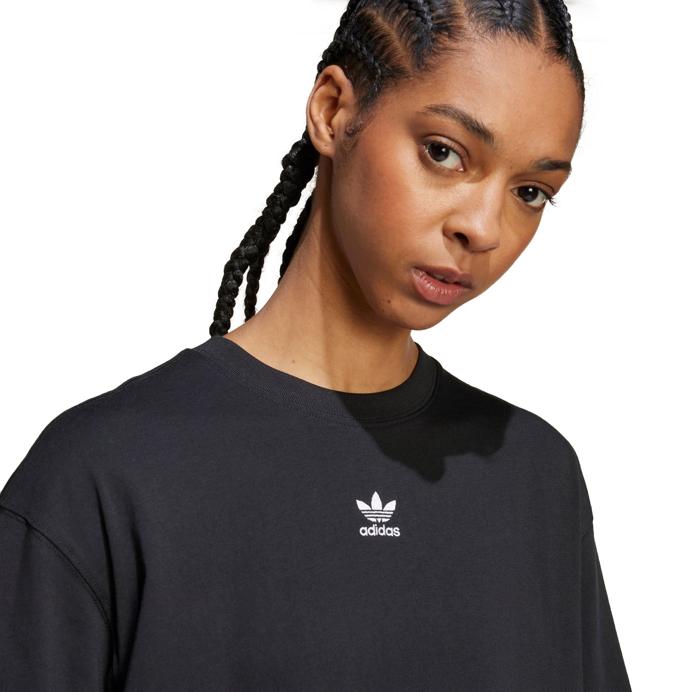 adidas Originals Women's Essentials Boyfriend Loose Tee -Black - BLACK Thumbnail View 3