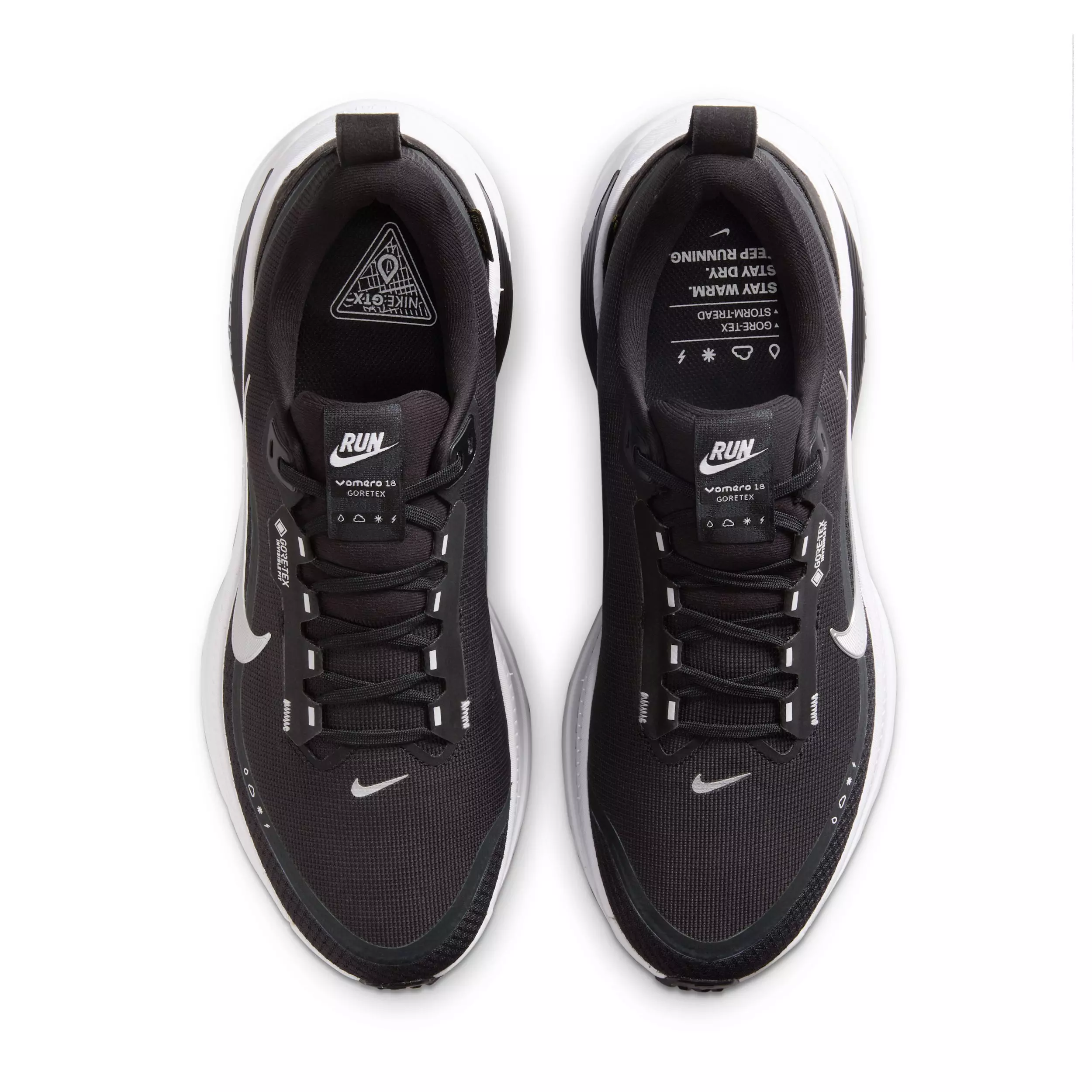 Nike Vomero 18 GORE-TEX "Black/Anthracite/White/Metallic Silver" Men's Running Shoe - BLACK/ANTHRACITE/WHITE/SILVER