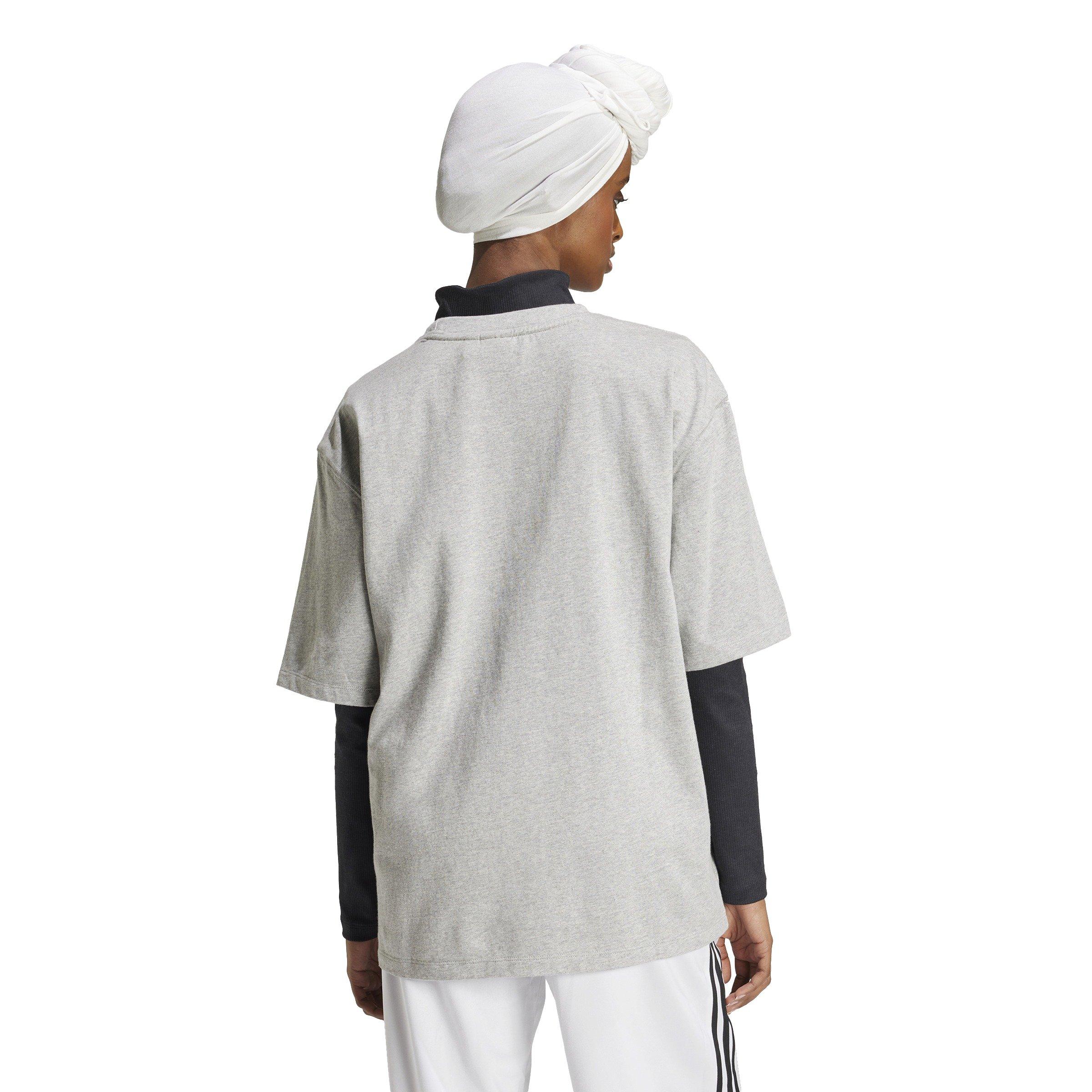 adidas Originals Women's Essentials Boyfriend Loose Tee -Grey - GREY Thumbnail View 2