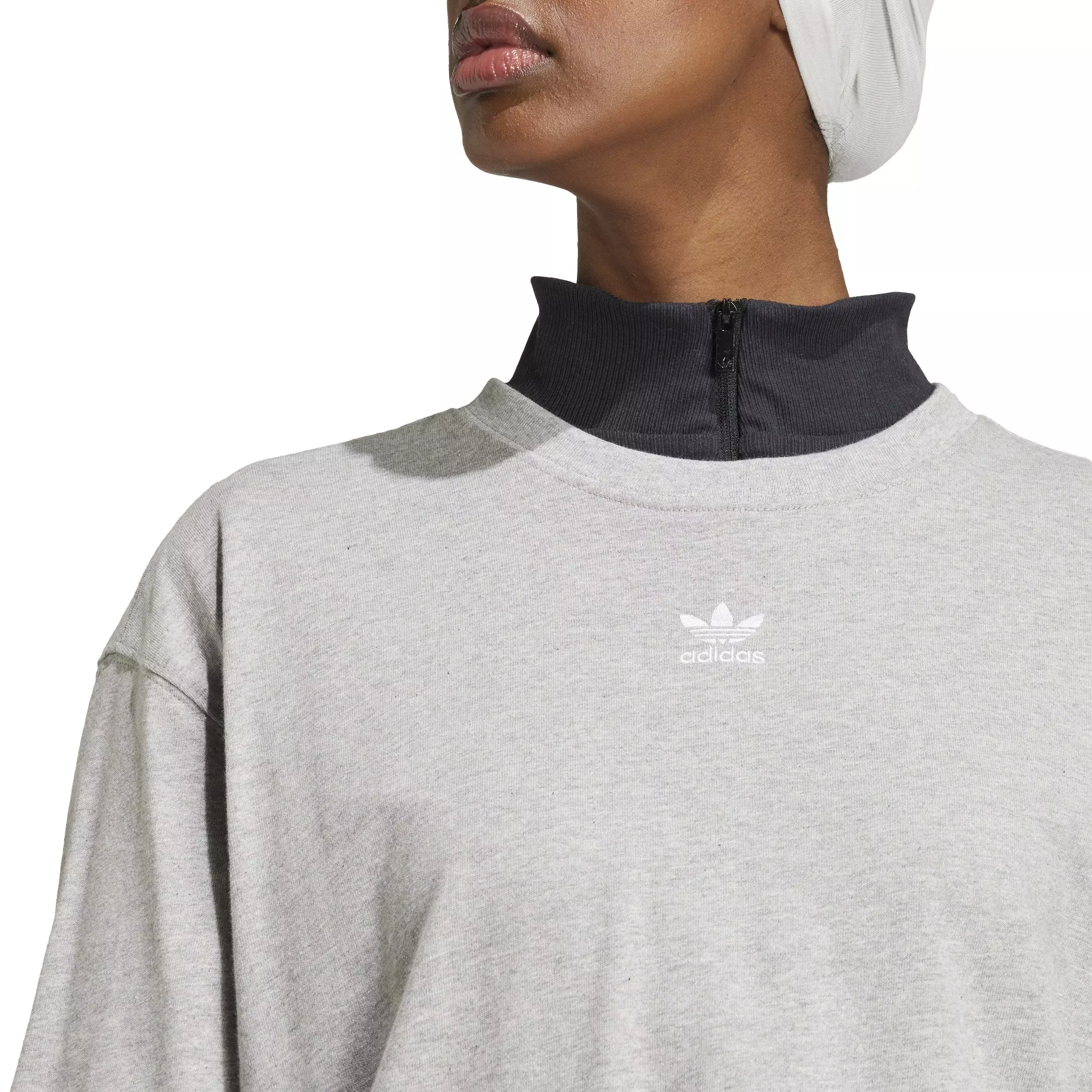 adidas Originals Women's Essentials Boyfriend Loose Tee - Grey - GREY