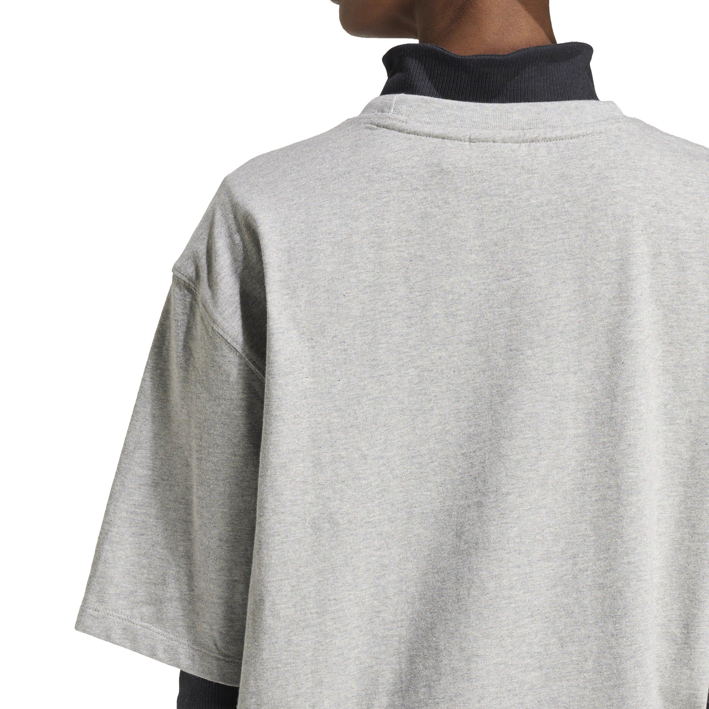 adidas Originals Women's Essentials Boyfriend Loose Tee - Grey - GREY Thumbnail View 4