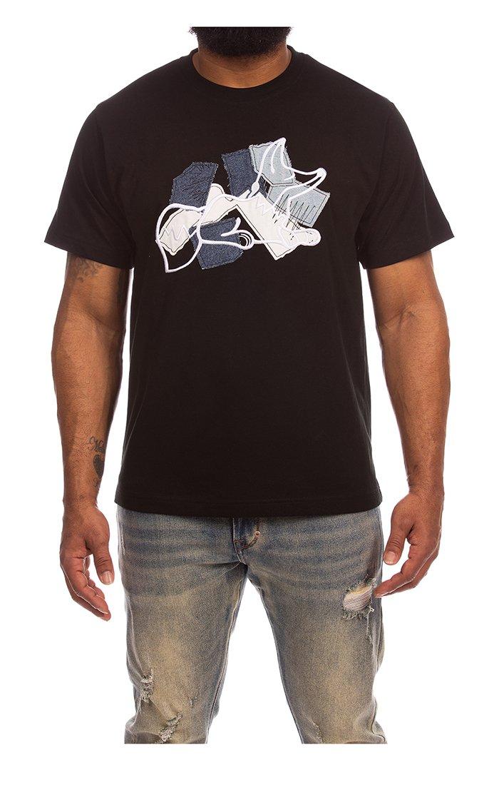 AKOO Men's Royal Short Sleeve Knit Tee - Black - BLACK