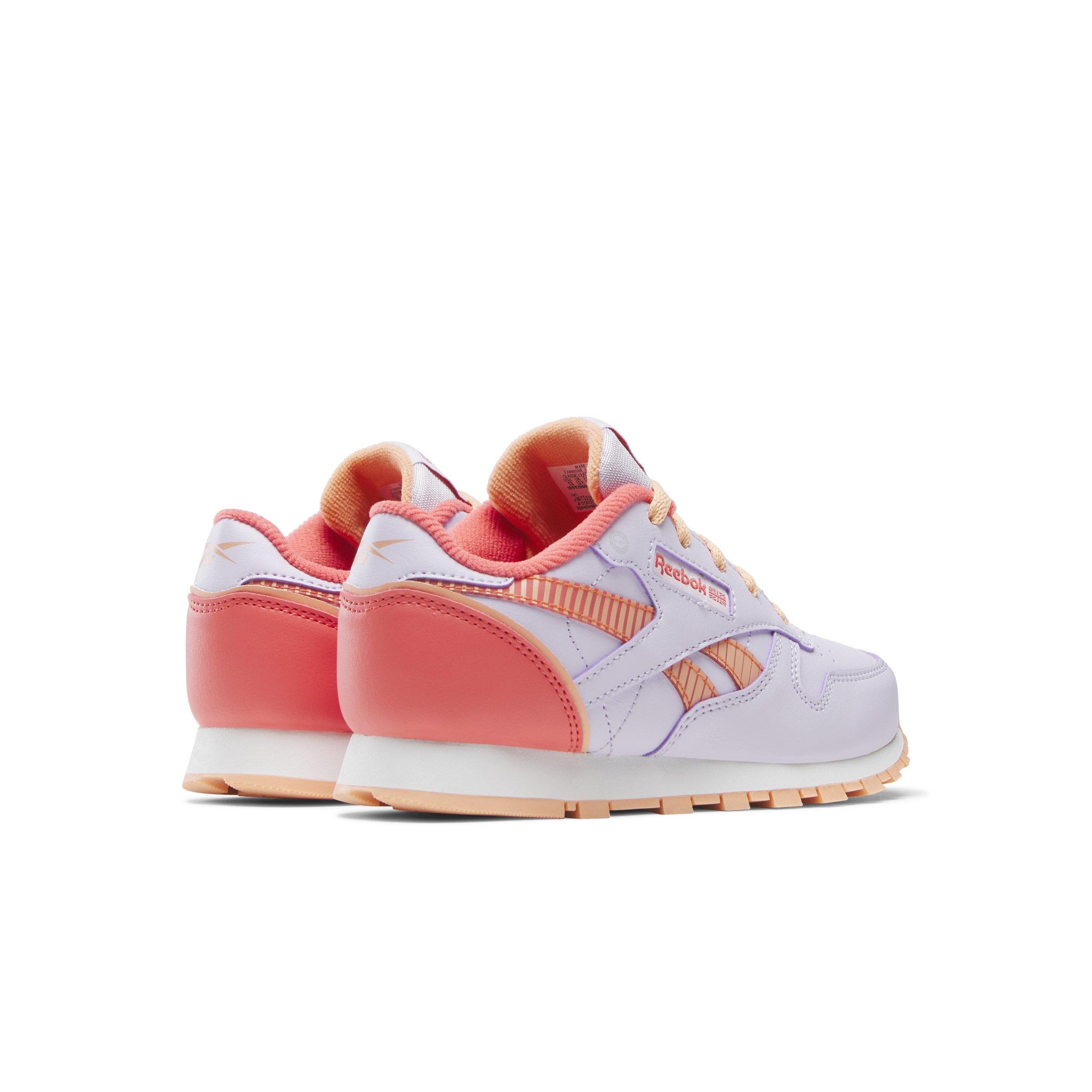 Reebok Classic Leather Preschool Girls' "Light Purple/Orange" Shoe