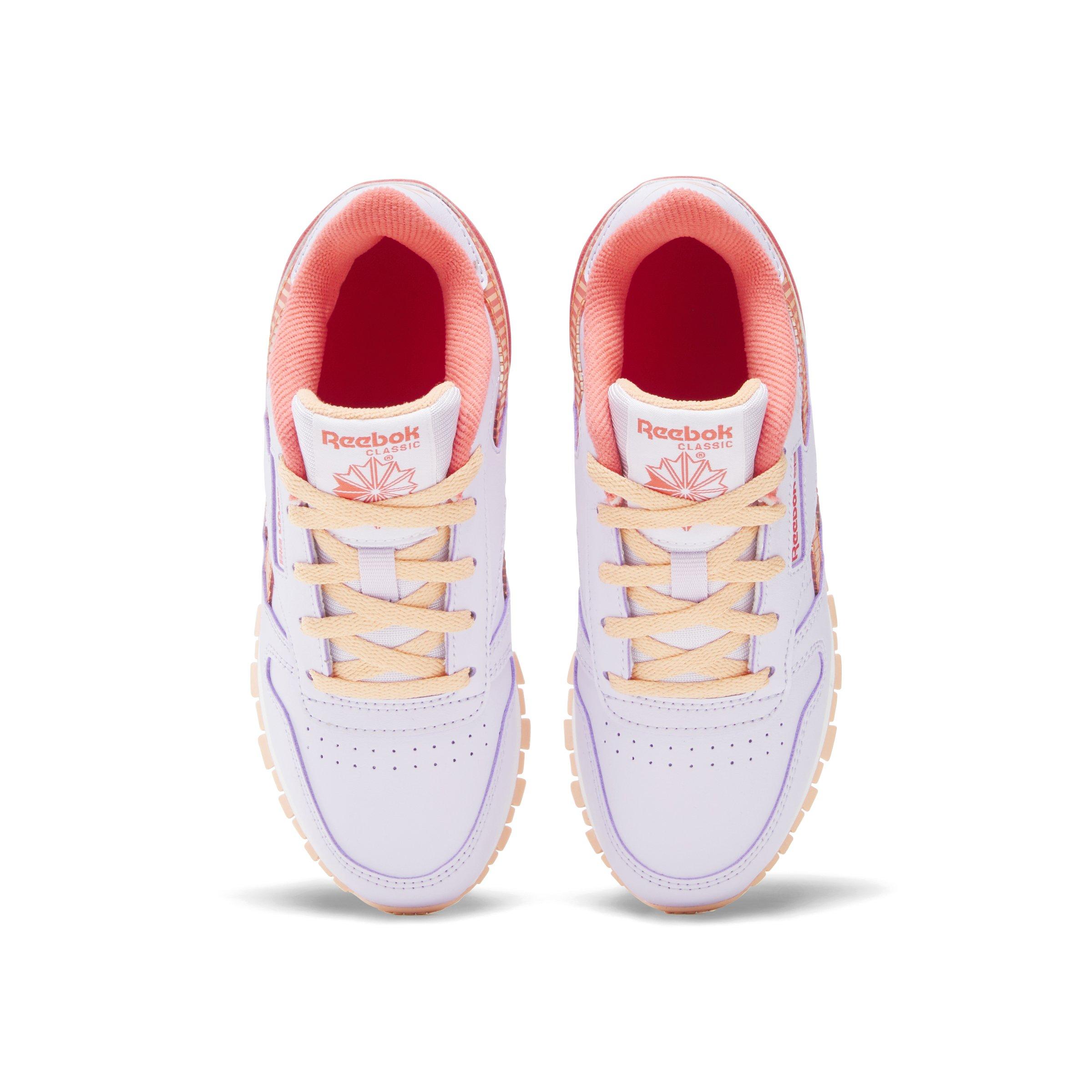 Reebok Classic Leather Preschool Girls' "Light Purple/Orange" Shoe