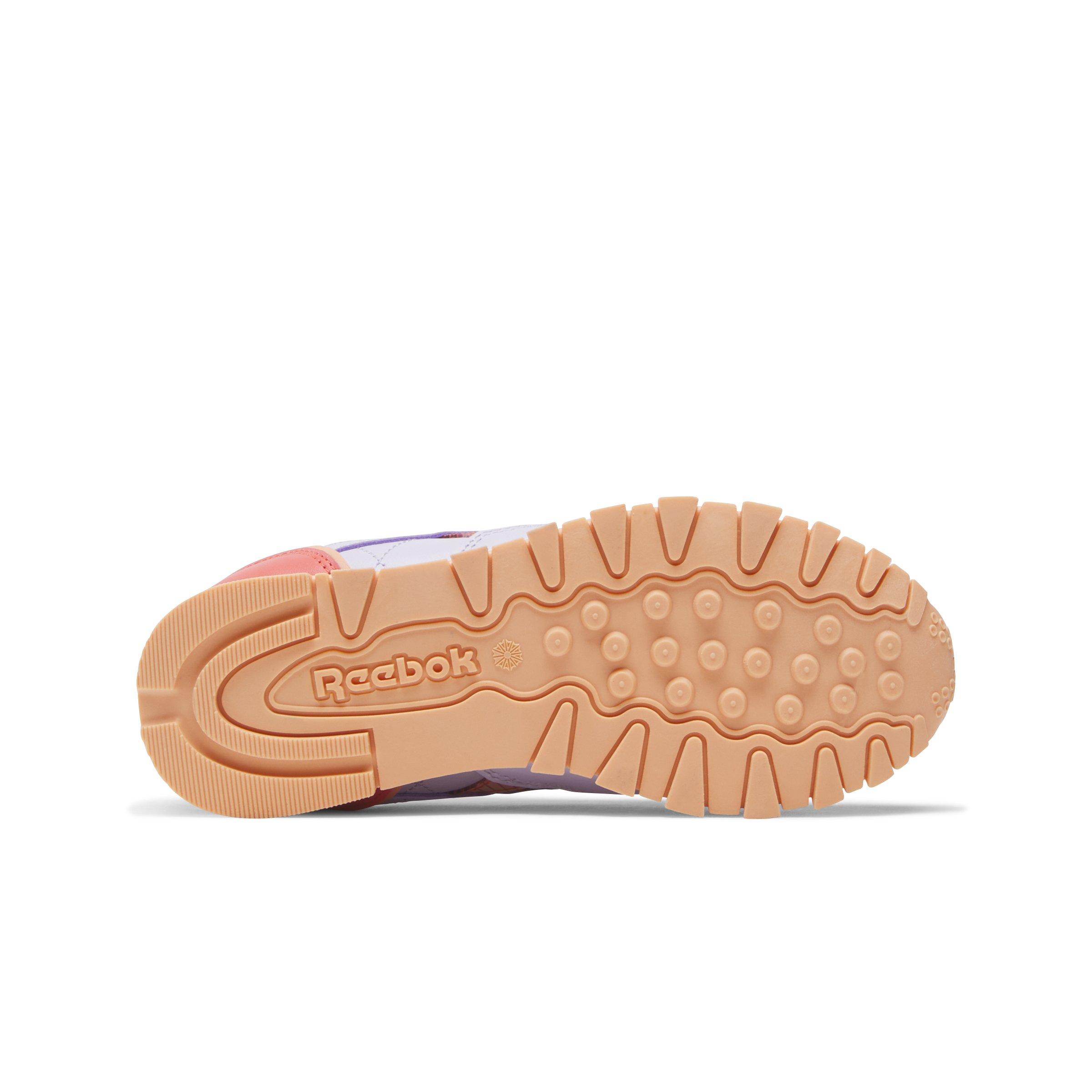 Reebok Classic Leather Preschool Girls' "Light Purple/Orange" Shoe