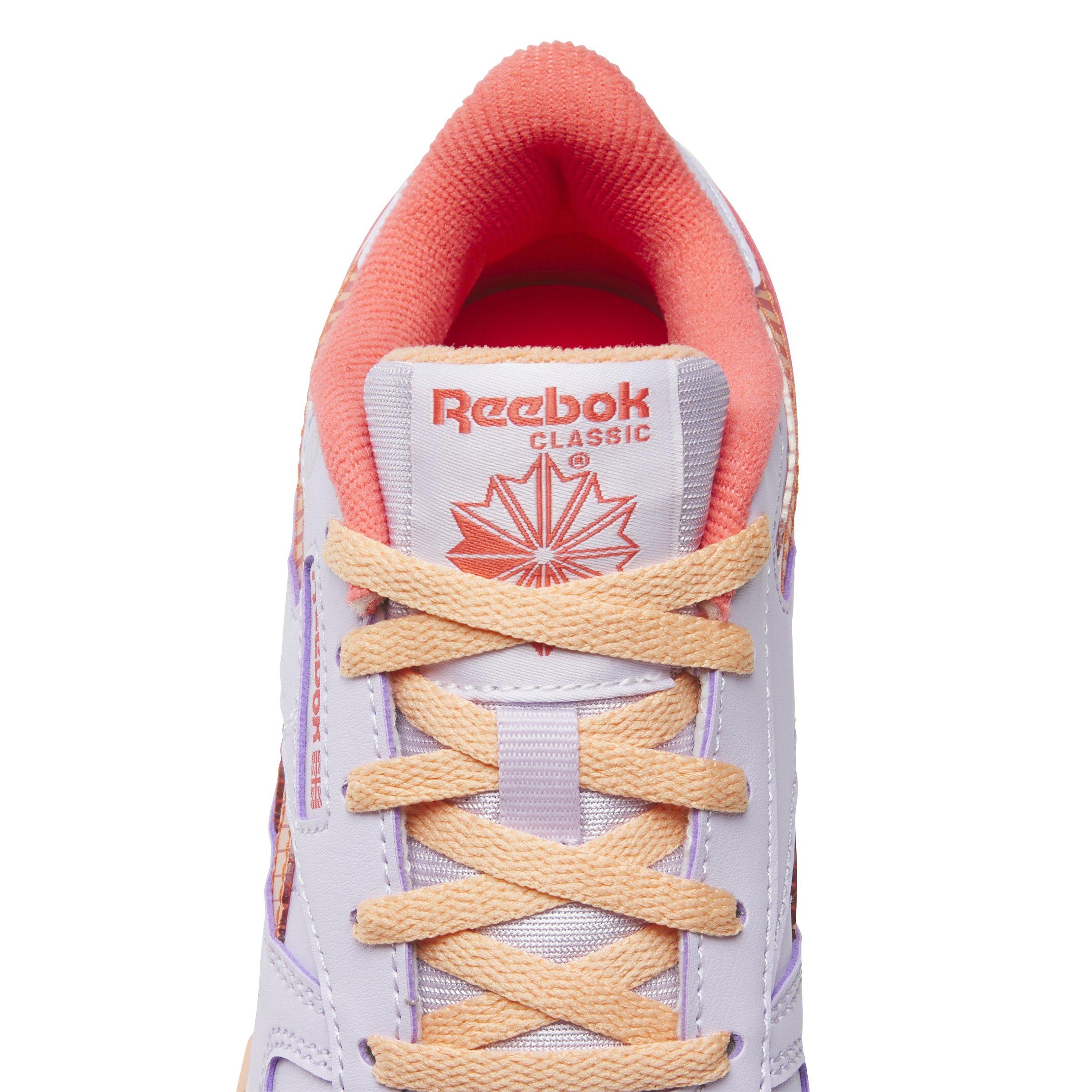 Reebok Classic Leather Preschool Girls' "Light Purple/Orange" Shoe