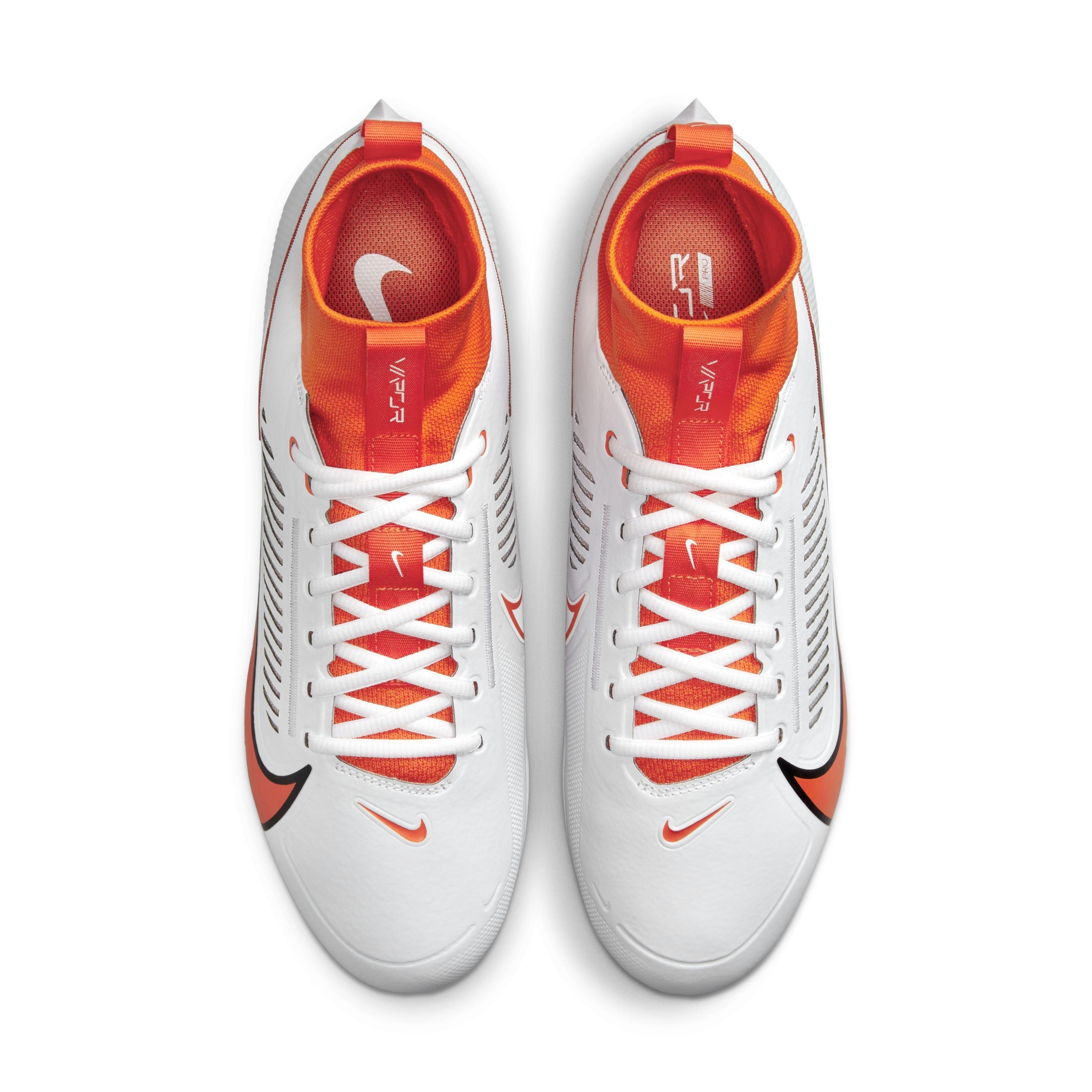 Nike Men's Vapor Edge Pro 360 Football Cleats, Size 10, White/Orange