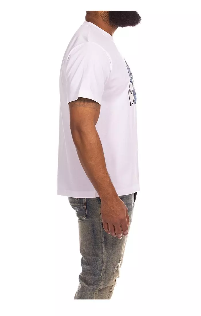 AKOO Men's Royal Short Sleeve Knit Tee - White - WHITE