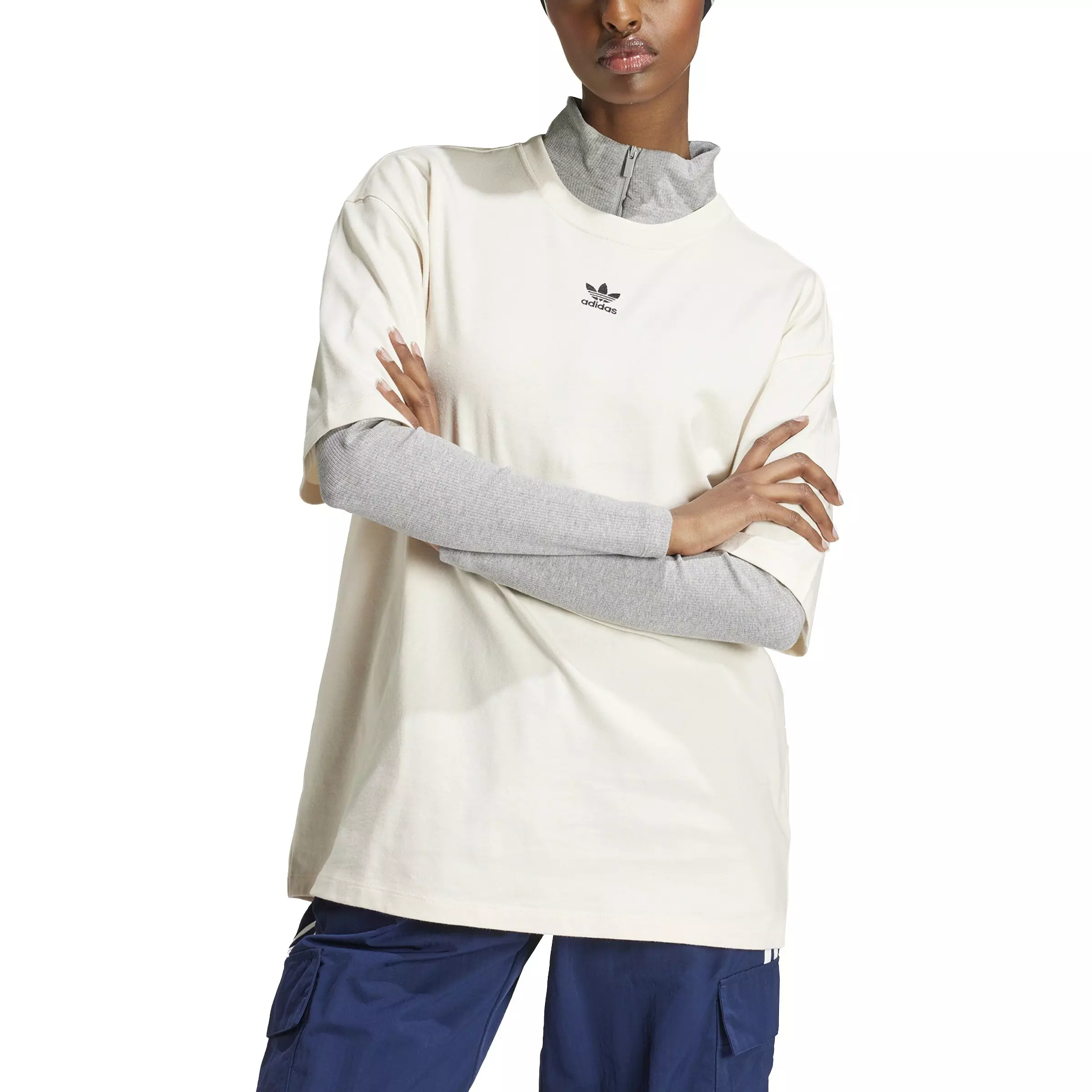 adidas Originals Women's Essentials Boyfriend Loose Tee -White - WHITE