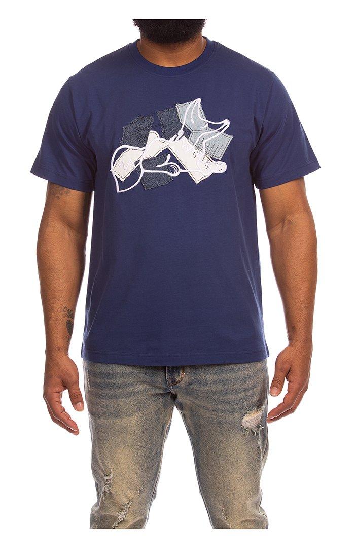 AKOO Men's Royal Short Sleeve Knit Tee - Navy - NAVY