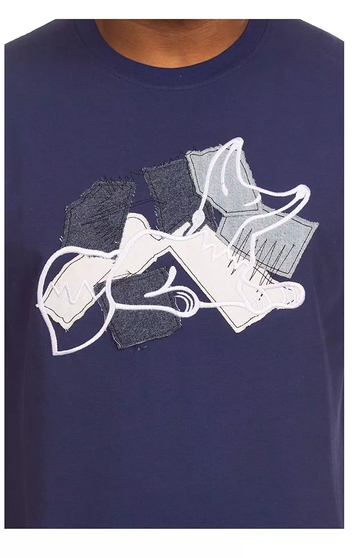 AKOO Men's Royal Short Sleeve Knit Tee - Navy - NAVY