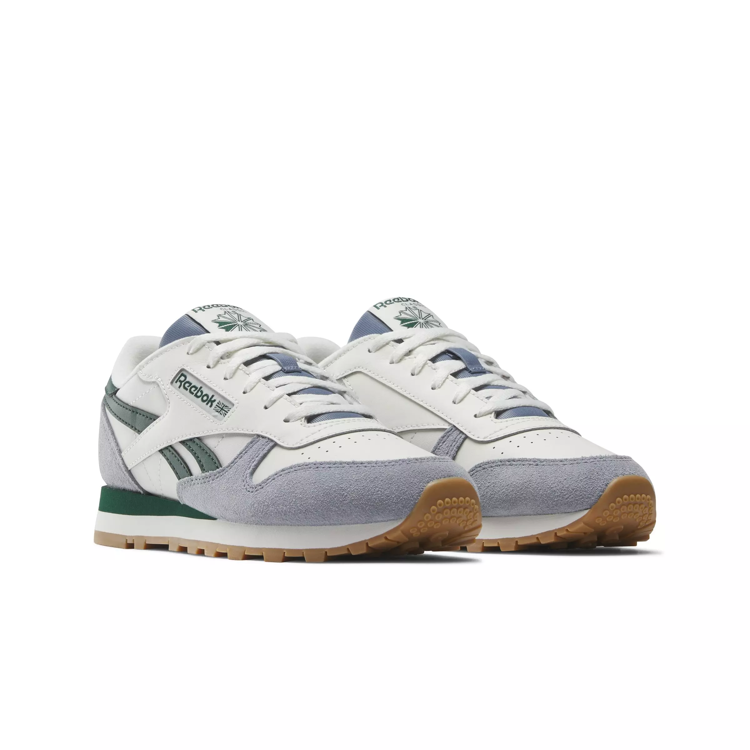 Reebok Classic Leather "Slate/Off White/Dark Green" Grade School Boys' Shoe - SLATE/OFF WHITE/DK GREEN