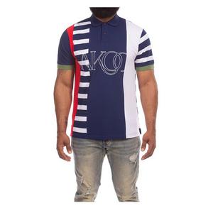 AKOO Men's Coppin Short Sleeve Polo - Blue/White - BLUE/WHITE