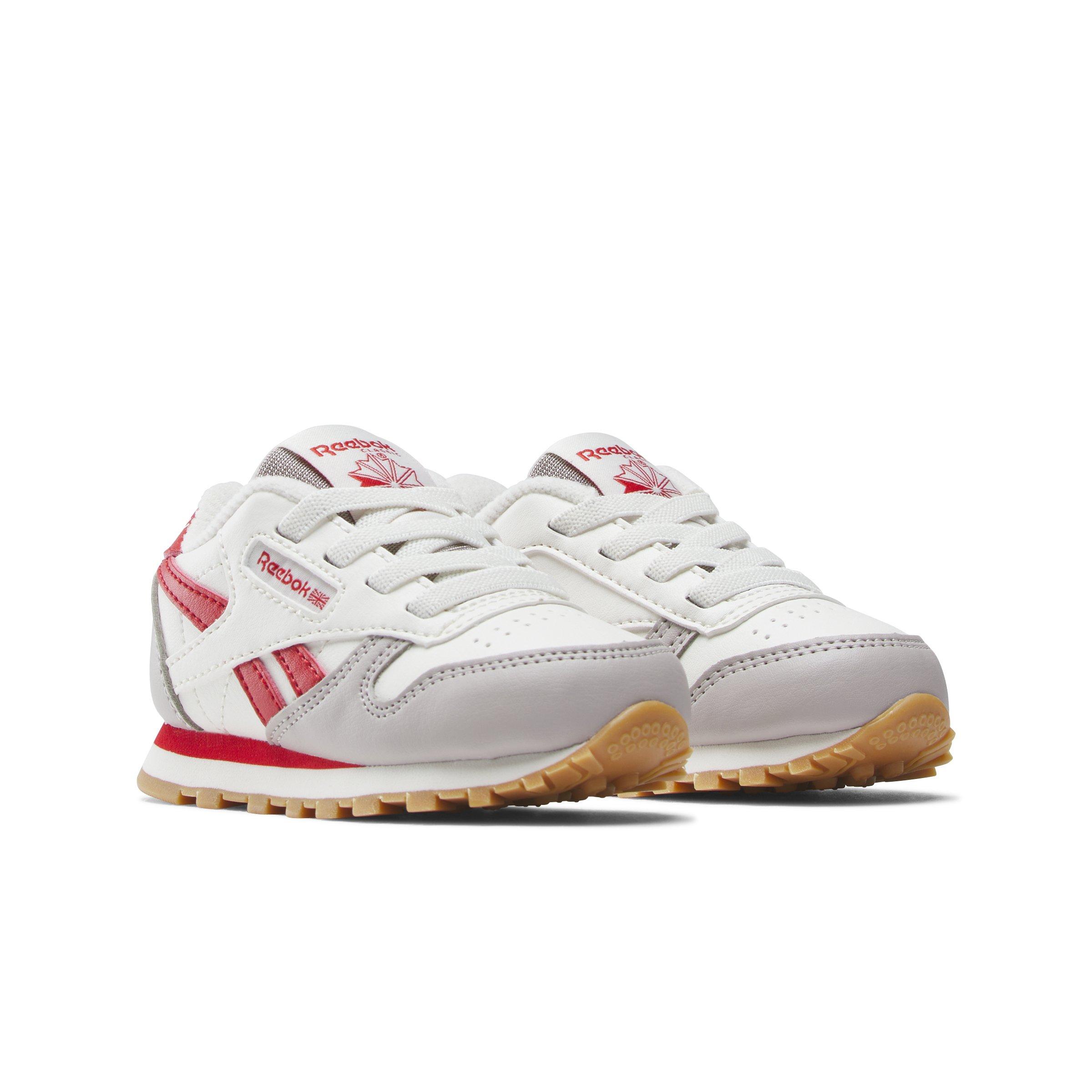 Reebok Classic Leather Infant Boys' "White/Grey/Red" Shoe