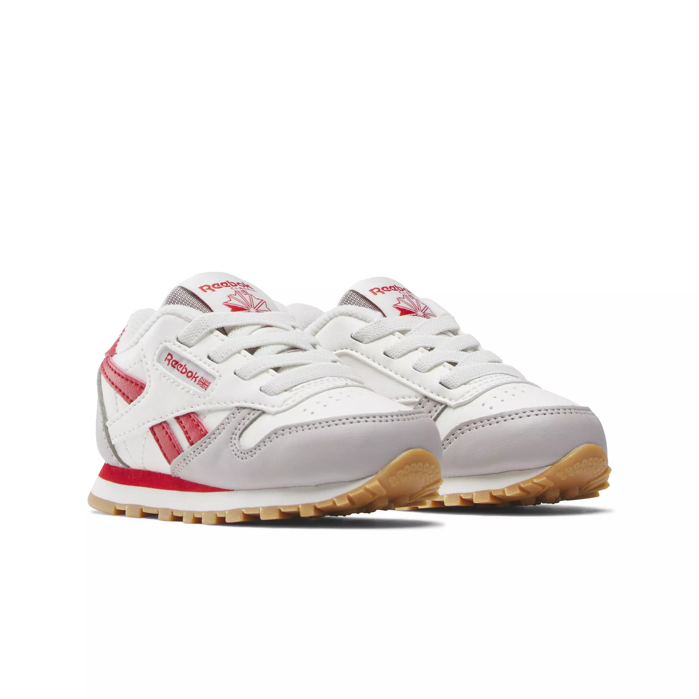 Reebok Classic Leather "White/Grey/Red" Infant Boys' Shoe - WHITE/GREY/RED