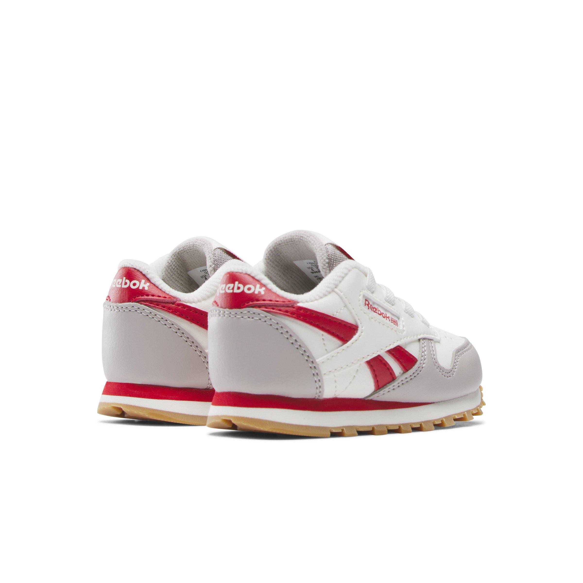 Reebok Classic Leather Infant Boys' "White/Grey/Red" Shoe