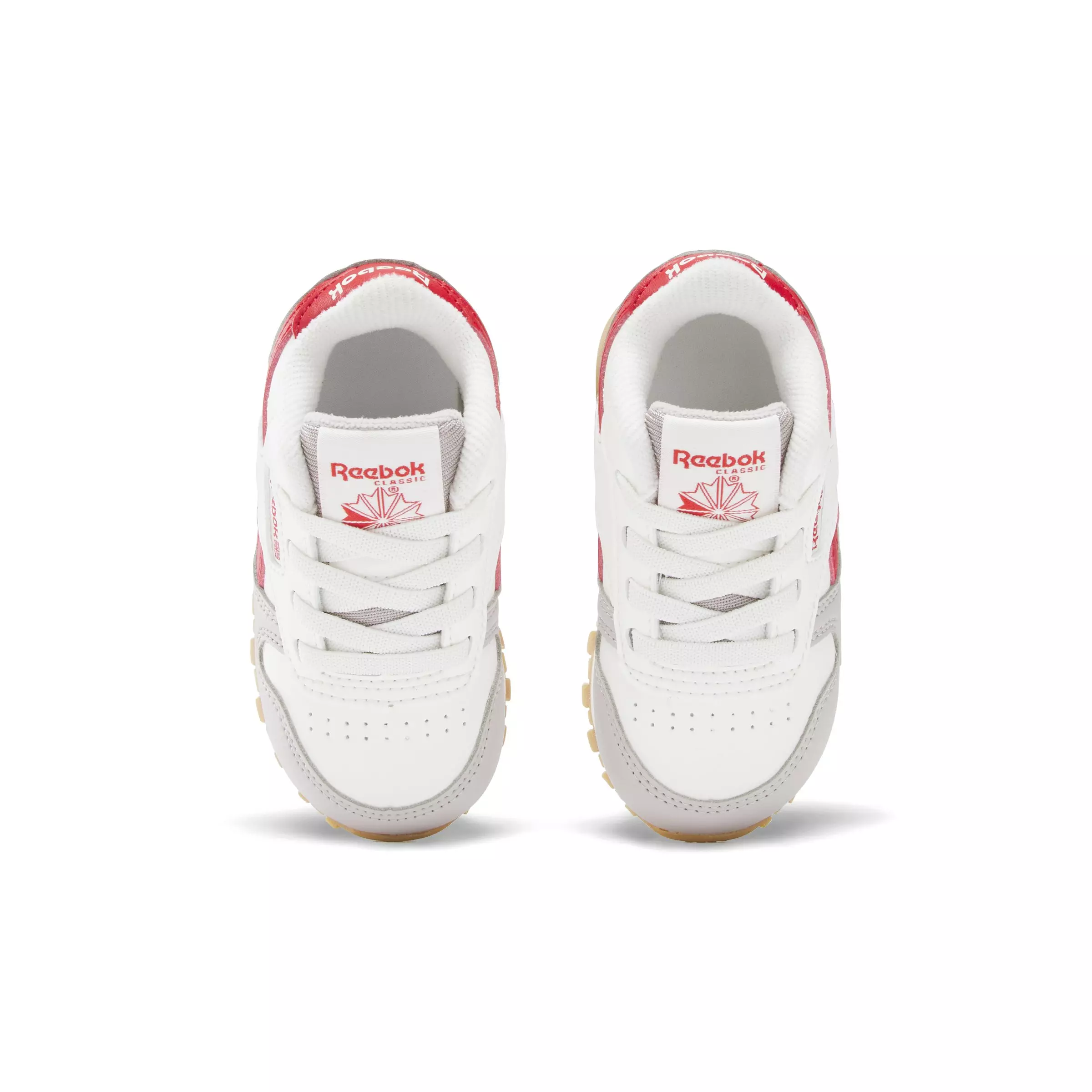 Reebok Classic Leather "White/Grey/Red" Infant Boys' Shoe - WHITE/GREY/RED