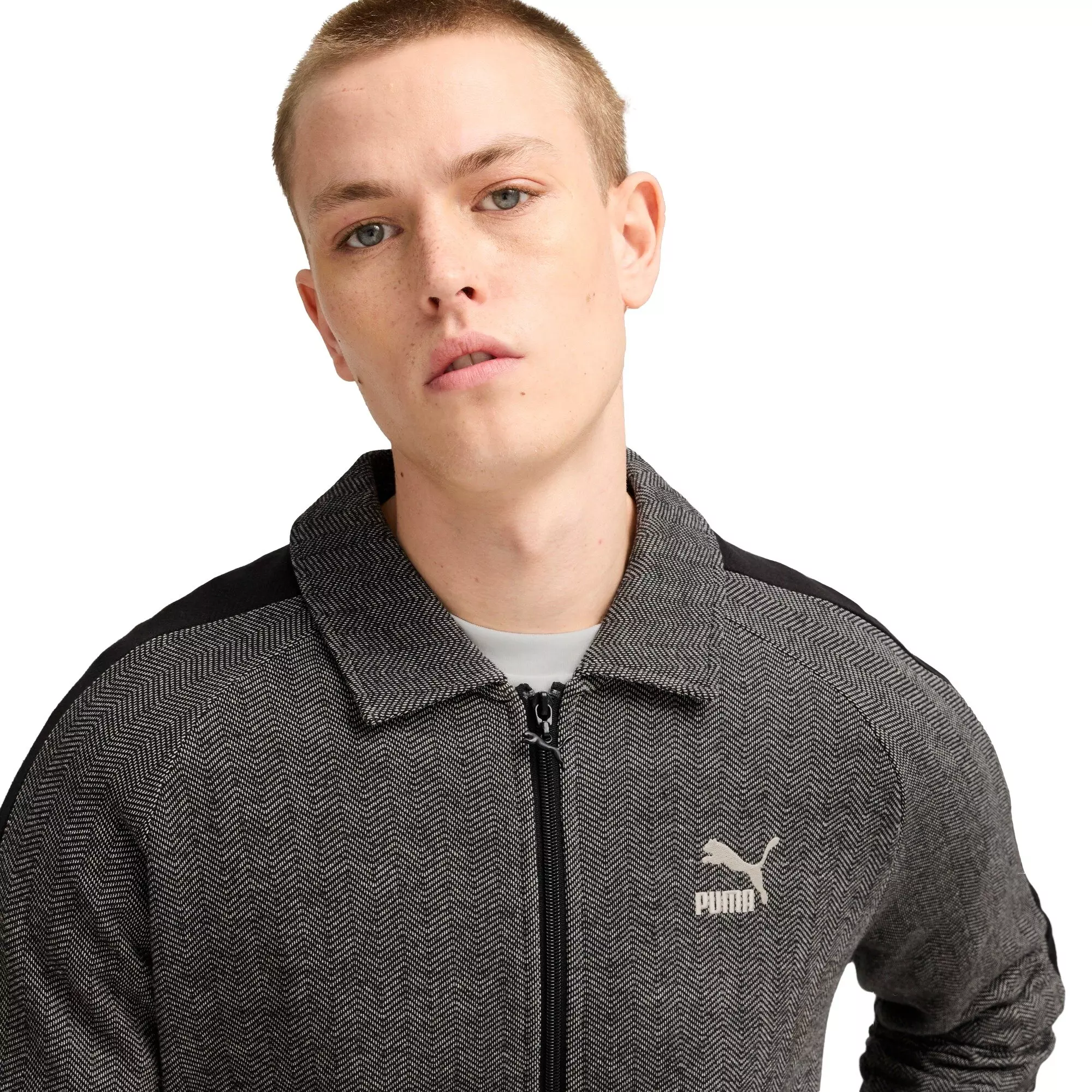 PUMA Men's T7 Track Jacket -Black/White - BLACK/WHITE