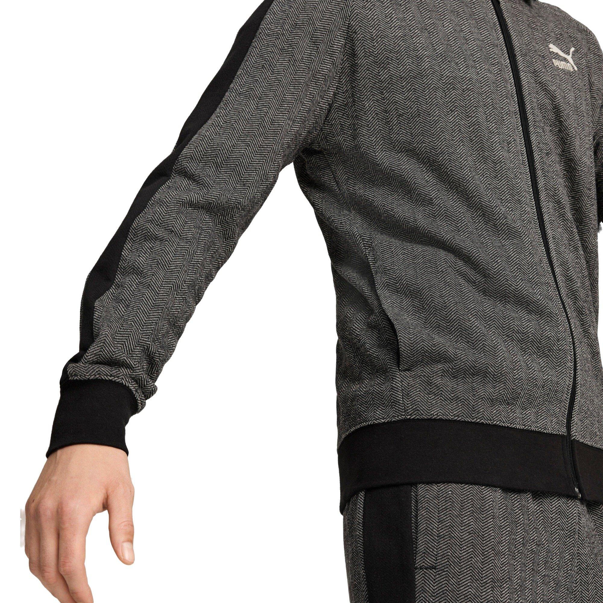 PUMA Men's T7 Track Jacket -Black/White - BLACK/WHITE Thumbnail View 4