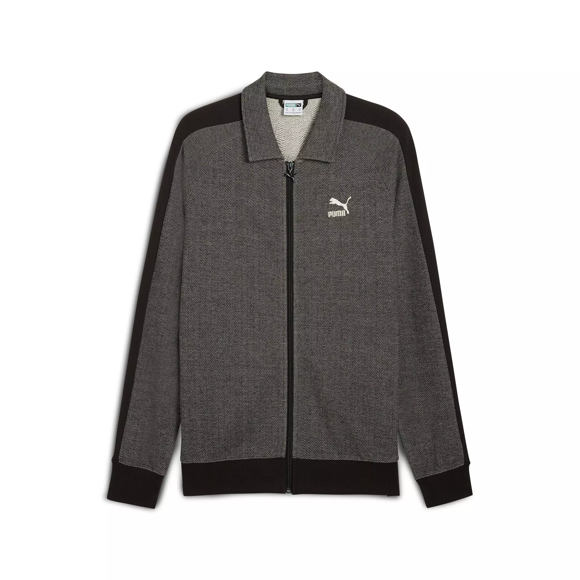 PUMA Men's T7 Track Jacket -Black/White - BLACK/WHITE