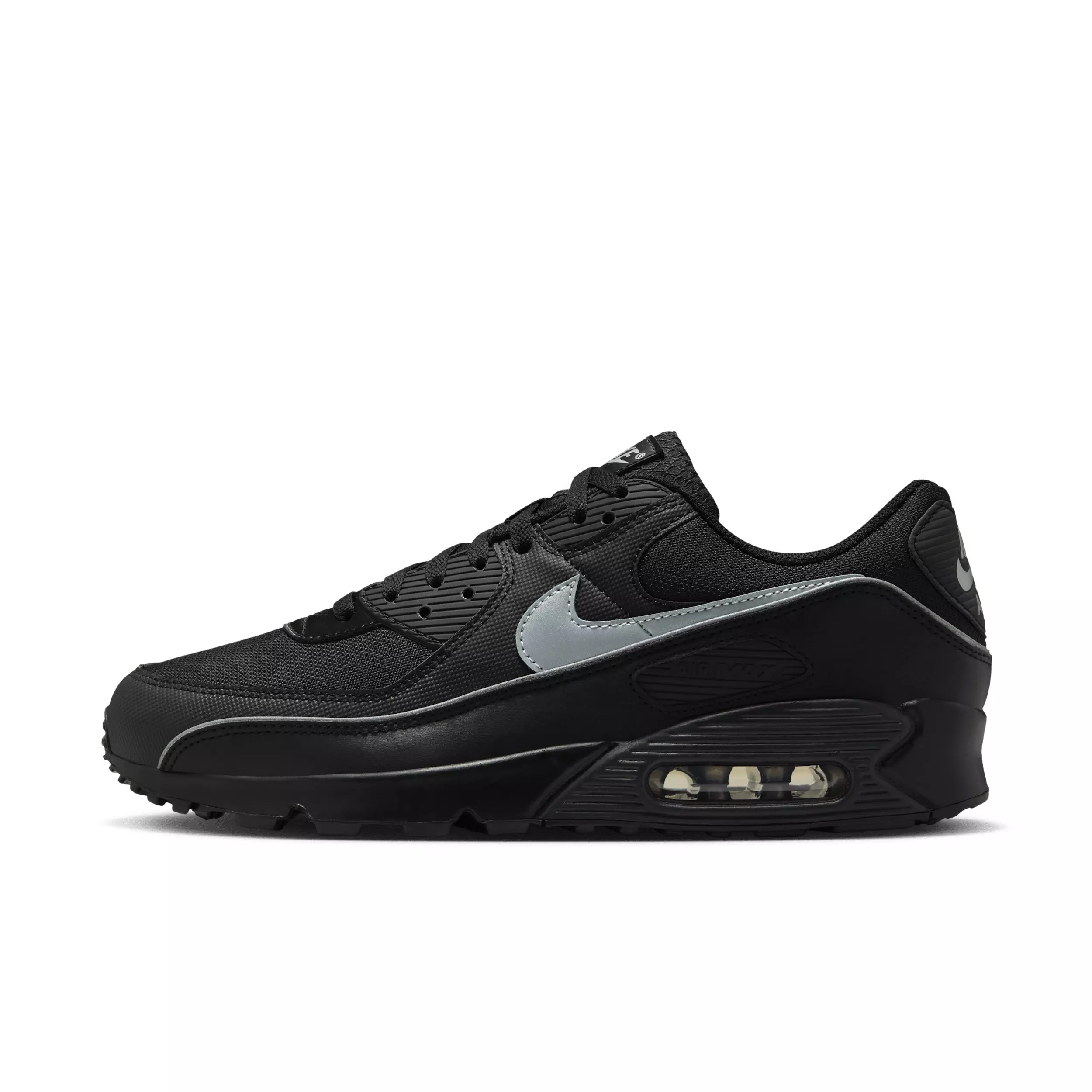 Nike Air Max 90 Premium "Black/Black/Anthracite/Multi-Color" Men's Shoe - BLACK/BLACK/ANTHRACITE/MULTICOLOR