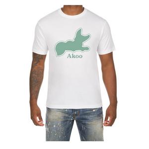 AKOO Men's Seafoam Snobby Short Sleeve Tee - White/Teal - WHITE/TEAL
