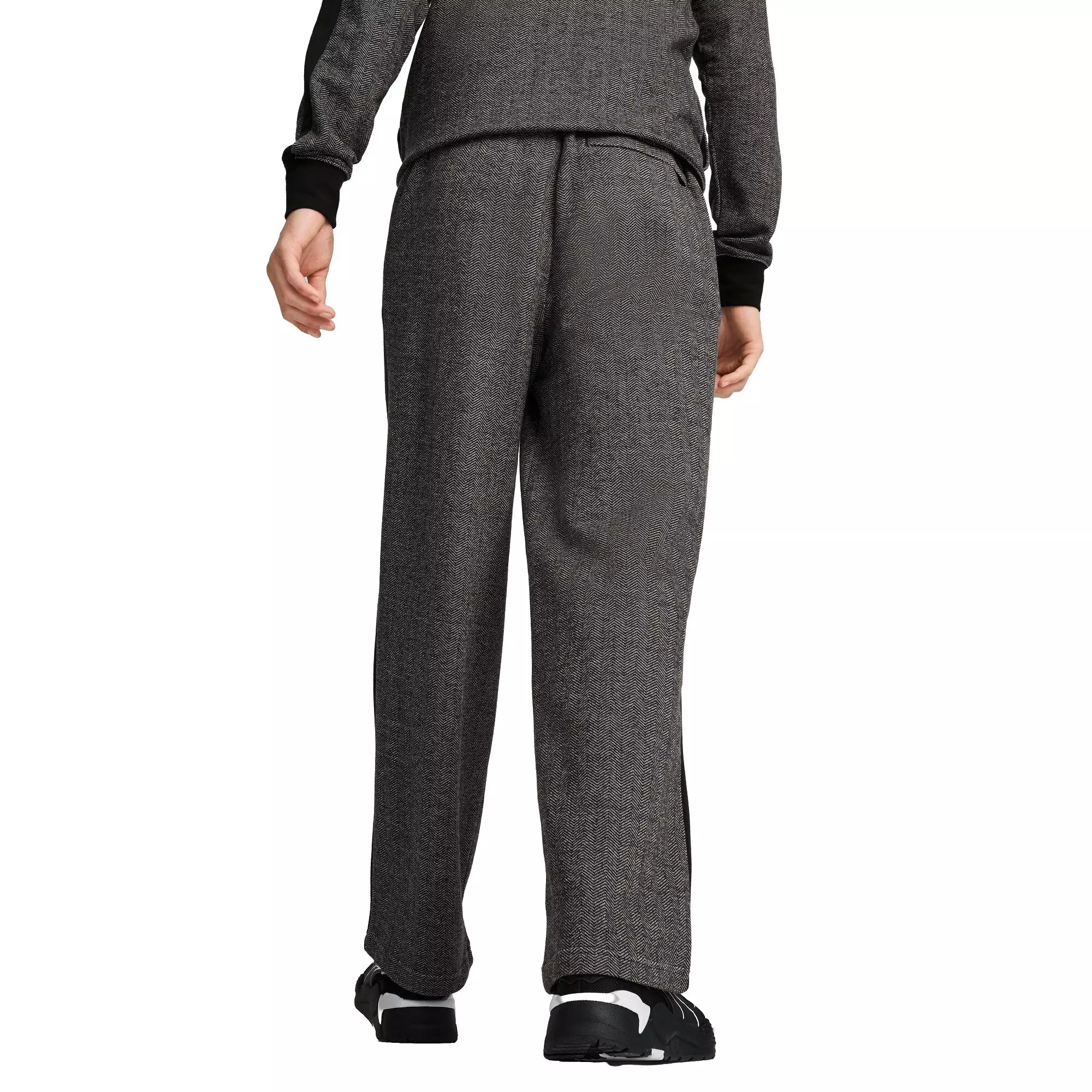 PUMA Men's T7 Relaxed Track Pants -Black/White - BLACK/WHITE