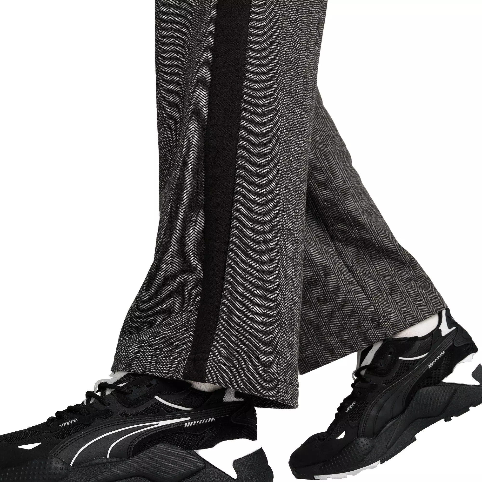 PUMA Men's T7 Relaxed Track Pants -Black/White - BLACK/WHITE