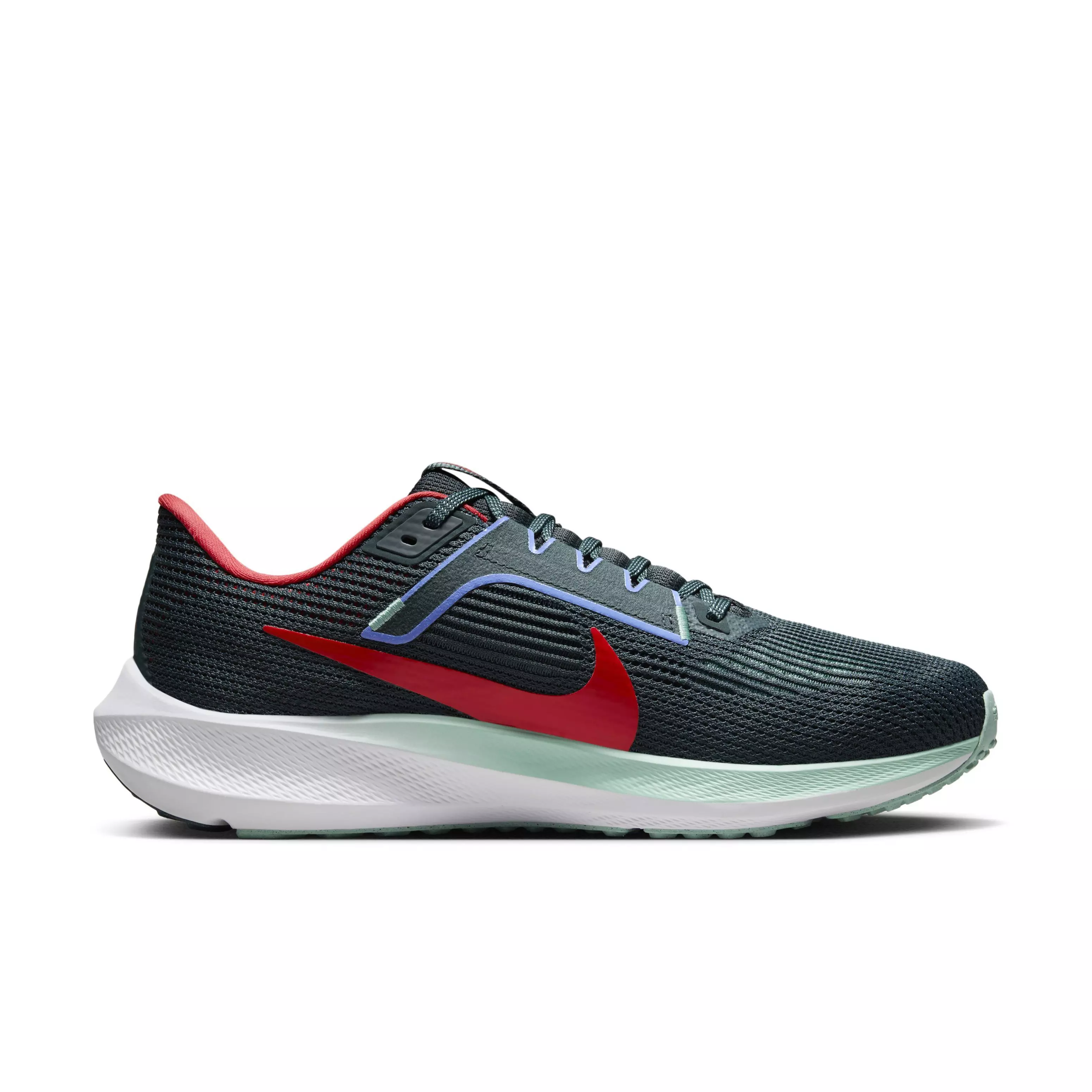 Nike Pegasus 40 Road "Deep Jungle/Track Red/Emerald Rise/Polar" Men's Running Shoe - GREEN/RED/BLUE