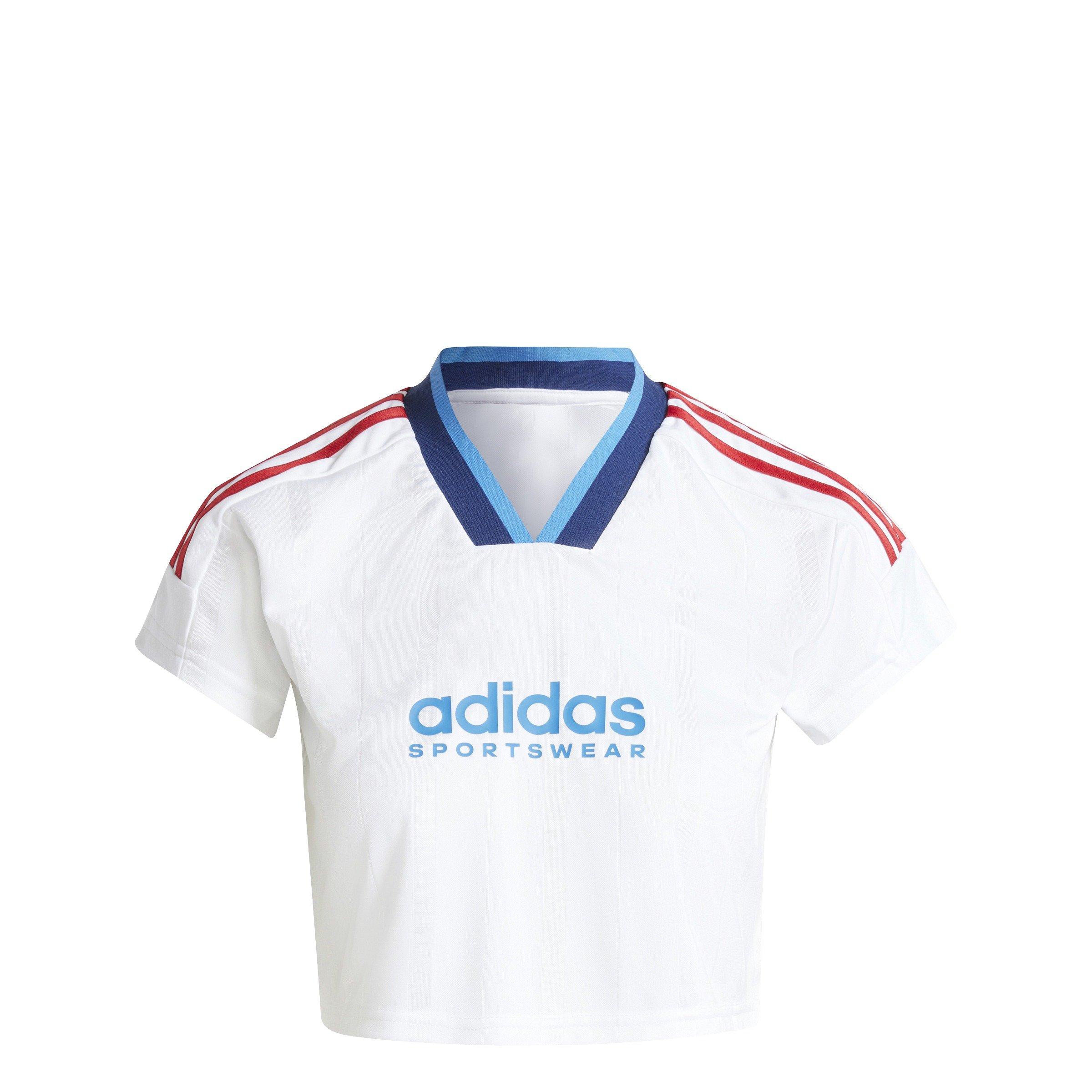 ADIDAS★ クロップド White Tiro Cut 3-Stripes Crop Jersey adidas Women's Tiro Cut 3-Stripes Crop Jersey -White