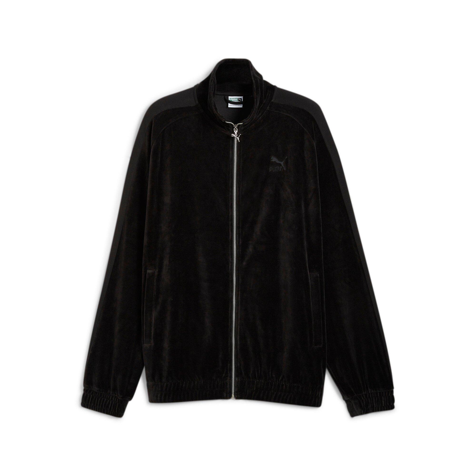PUMA Men's T7 Oversized Velour Track Jacket -Black - BLACK Thumbnail View 6