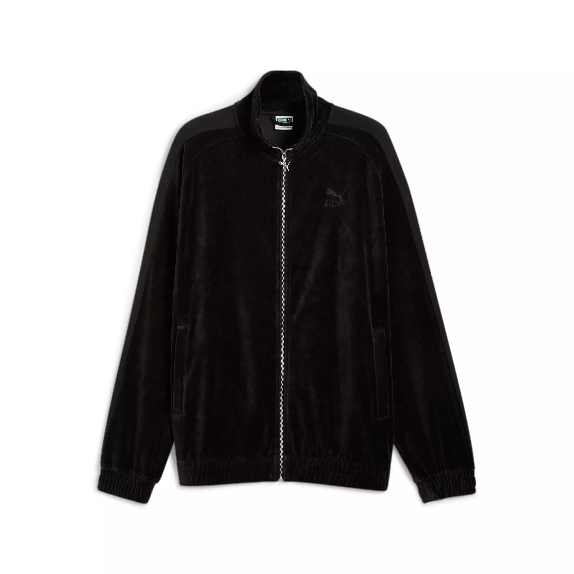 PUMA Men's T7 Oversized Velour Track Jacket -Black - BLACK