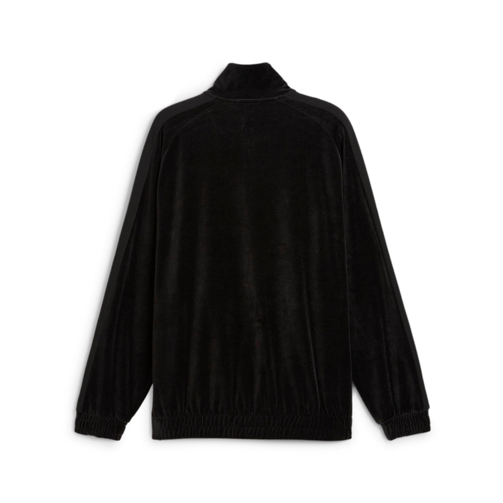PUMA Men's T7 Oversized Velour Track Jacket -Black - BLACK Thumbnail View 7