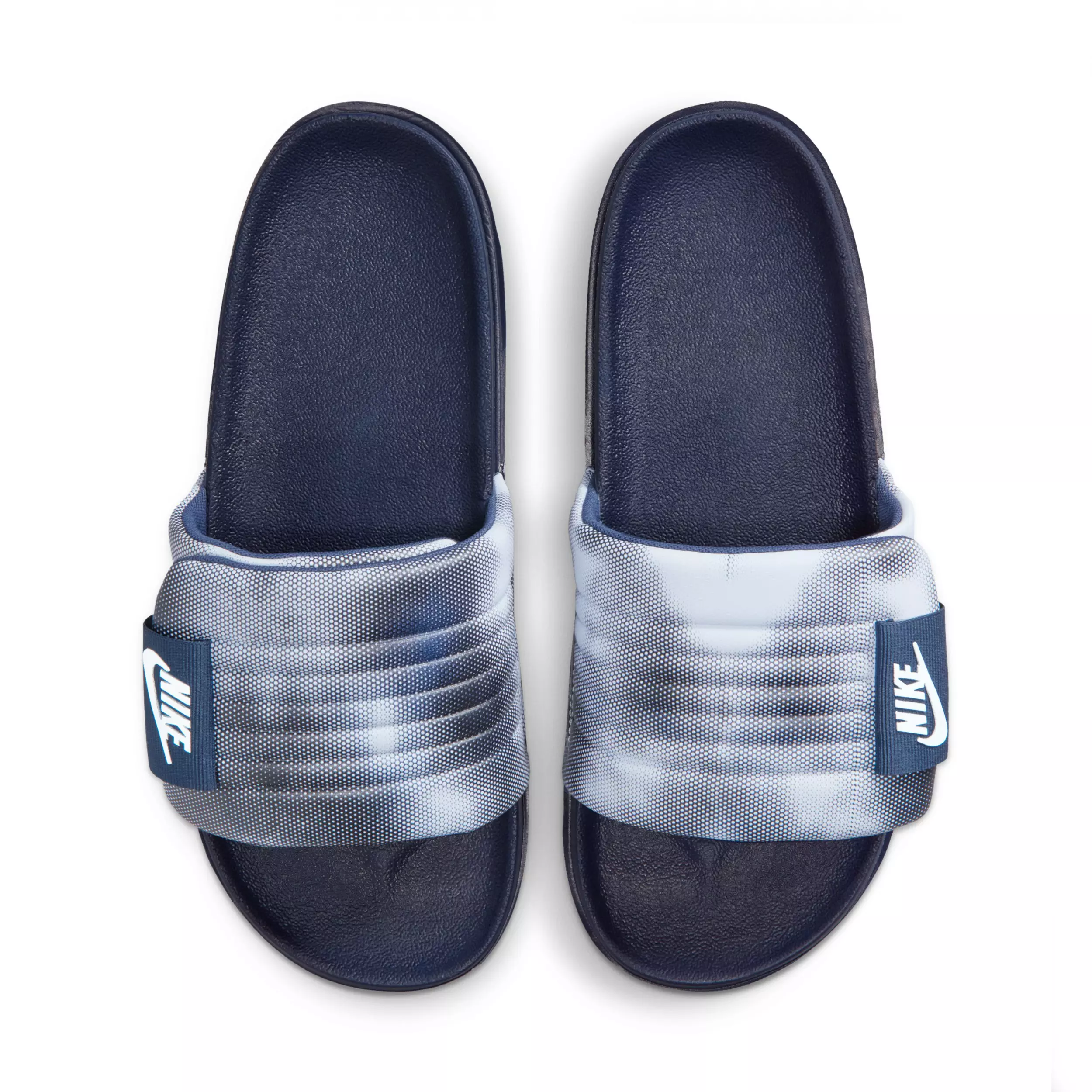 Nike Offcourt Adjust "Black/Midnight Navy/Aluminum" Men's Slide - BLACK/NAVY/ALUMINUM