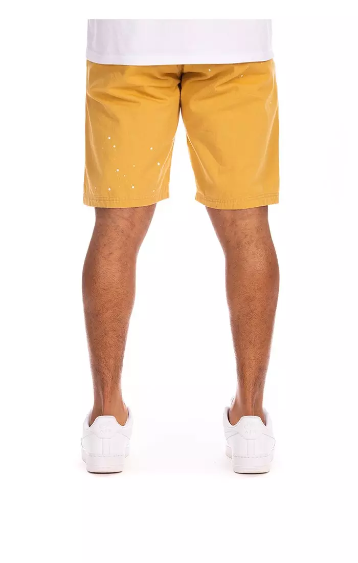 Hustle Gang Men's Lissom Shorts - Yellow - YELLOW