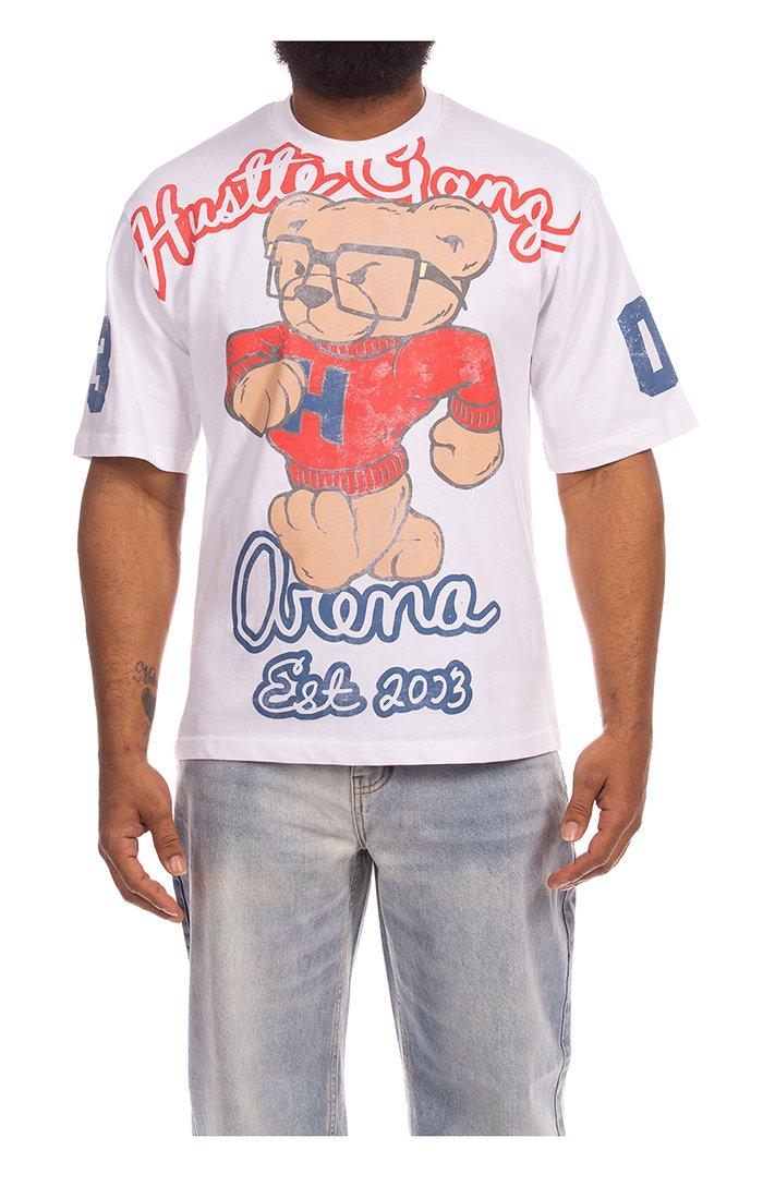 Hustle Gang Men's Alive Knit Short Sleeve T-Shirt - White - WHITE