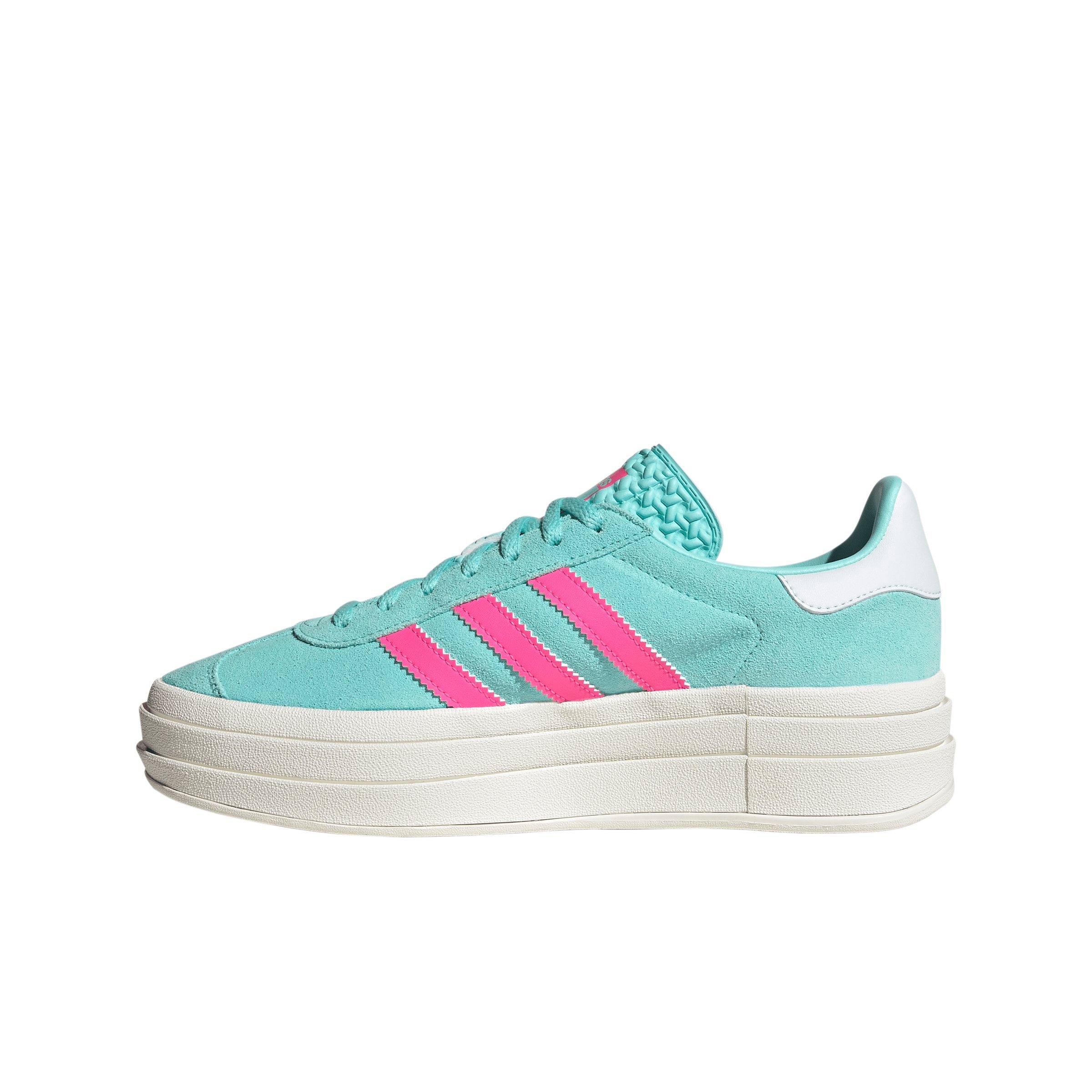 adidas Originals Gazelle "Fla Aqua/Luc Pink/Ftwr White" Women's Shoe - AQUA/PINK/WHITE Thumbnail View 2